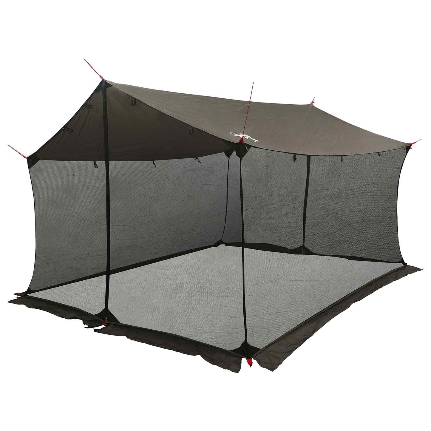 Camping tarp med nettingvegger Brun grå 340 x 260 x 220 cm