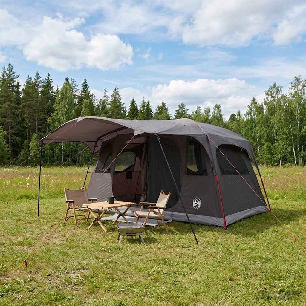 Tunneltelt Brun grå 427 x 305 x 205 cm Polyester og stål