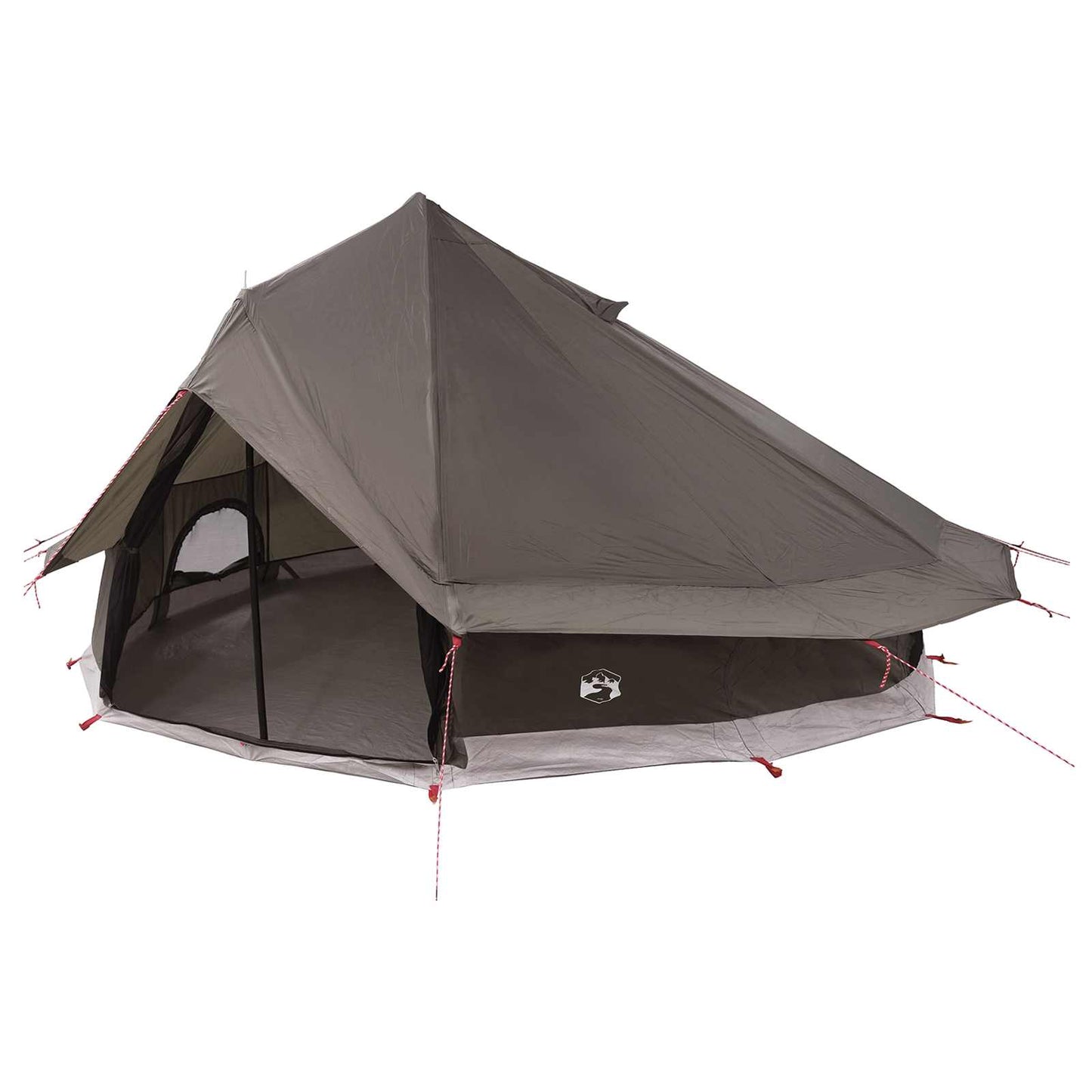 Tipi telt med tak Brun grå 700 x 700 x 395 cm Polyester og stål