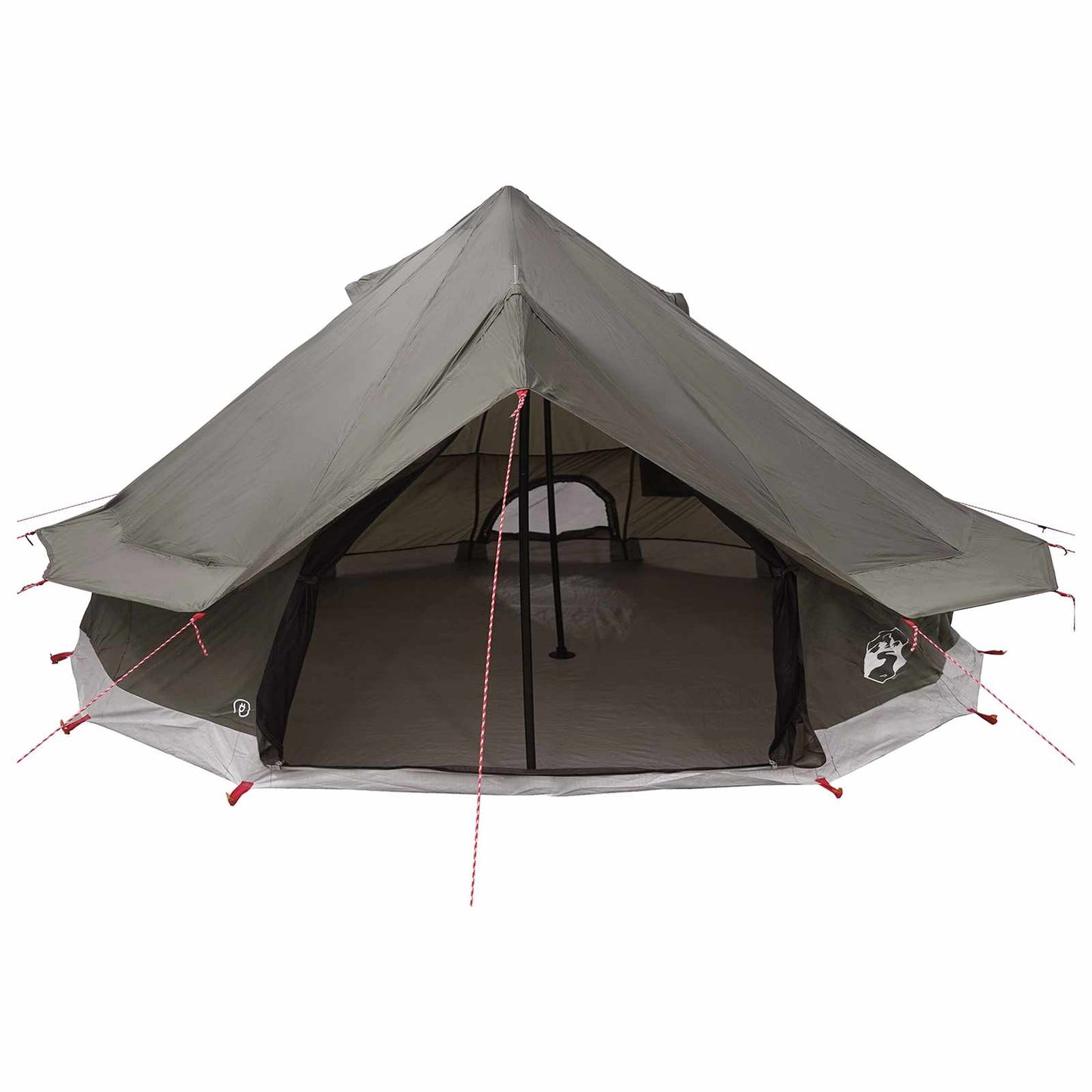 Tipi telt med tak Brun grå 700 x 700 x 395 cm Polyester og stål