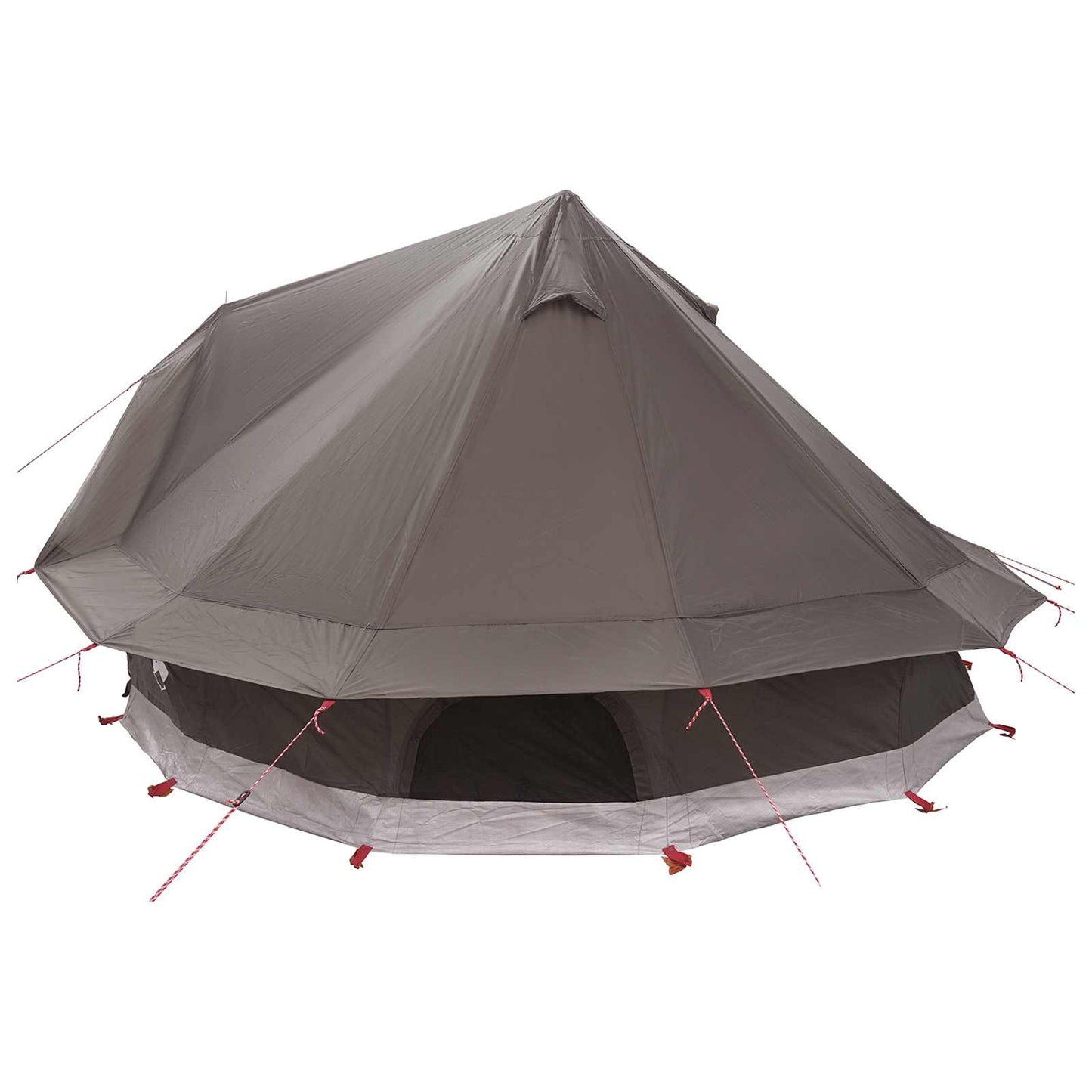Tipi telt med tak Brun grå 700 x 700 x 395 cm Polyester og stål