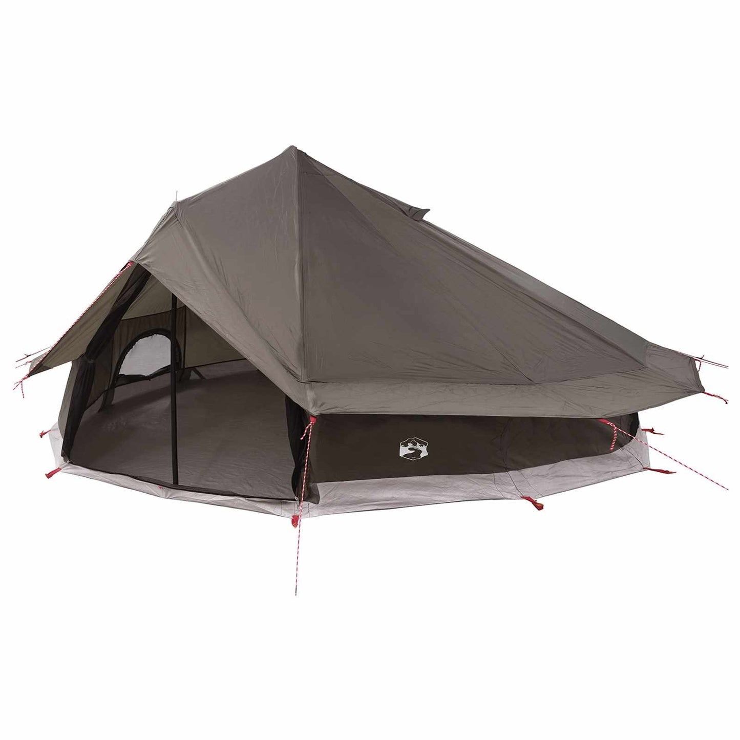 Tipi telt med tak Brun grå 800 x 800 x 430 cm Polyester og stål
