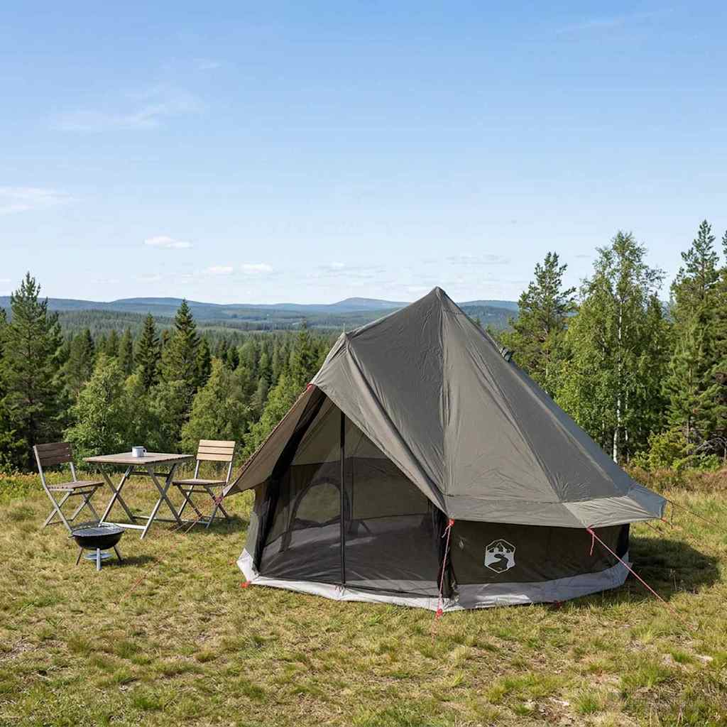Tipi telt med tak Brun grå 250 x 250 cm Polyester og stål