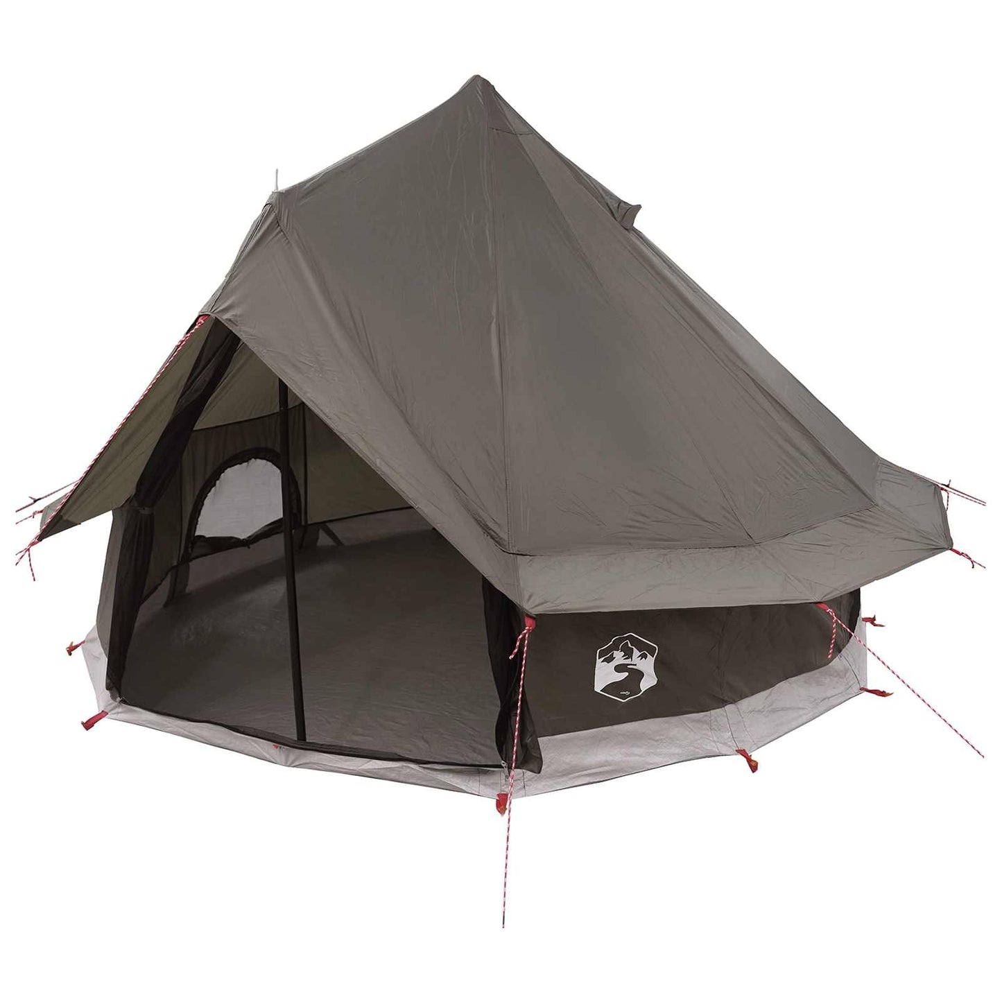 Tipi telt med tak Brun grå 250 x 250 cm Polyester og stål