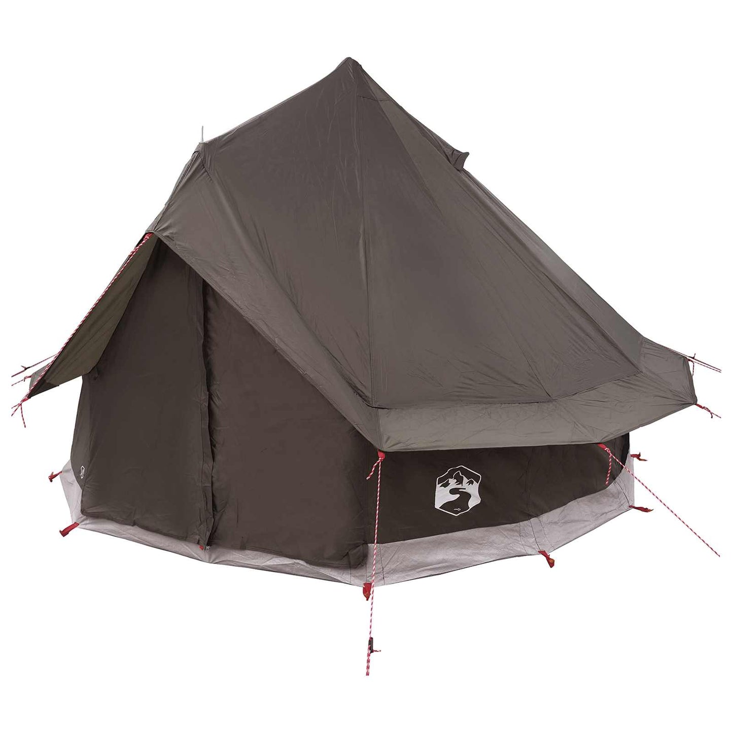 Tipi telt med tak Brun grå 250 x 250 cm Polyester og stål