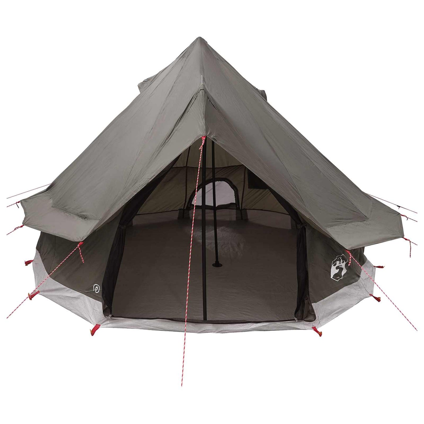 Tipi telt med tak Brun grå 250 x 250 cm Polyester og stål