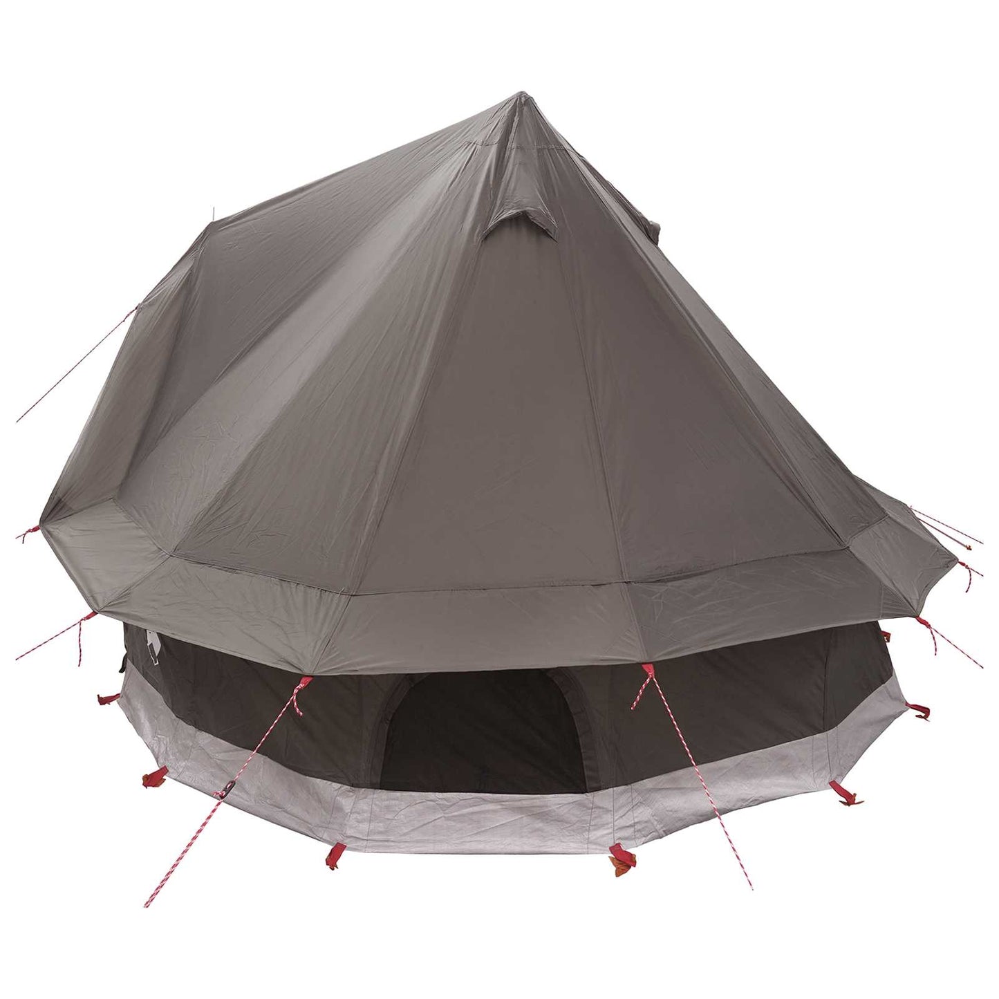 Tipi telt med tak Brun grå 250 x 250 cm Polyester og stål