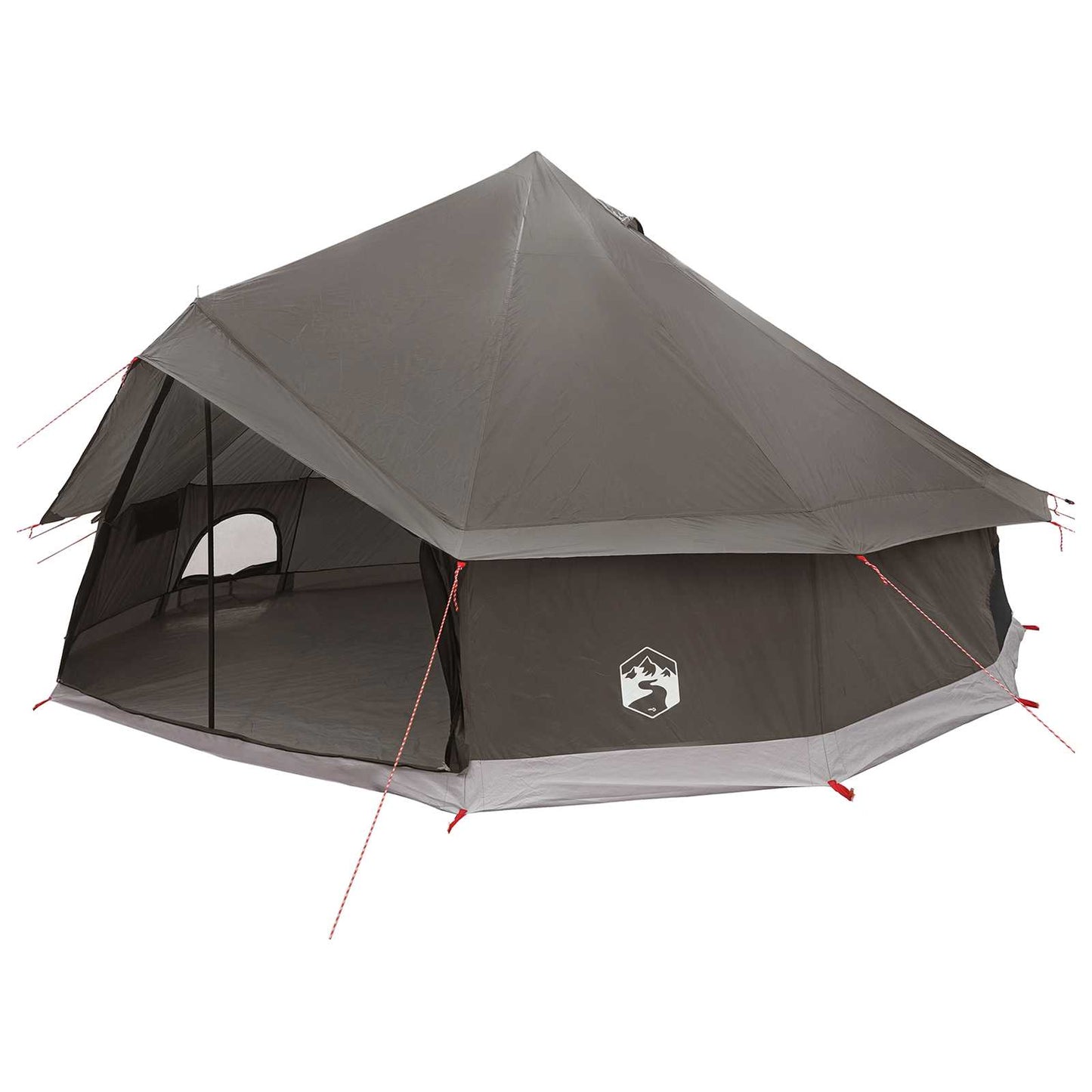 Tipi telt med tak Brun grå 600 x 600 x 350 cm Polyester og stål