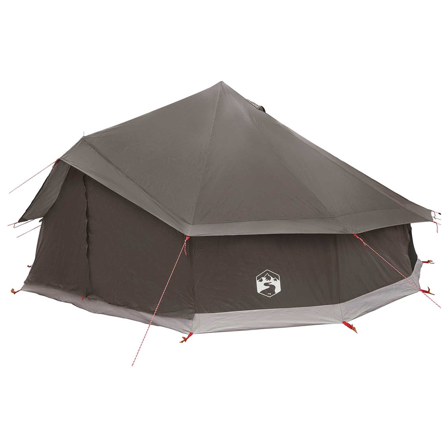 Tipi telt med tak Brun grå 600 x 600 x 350 cm Polyester og stål