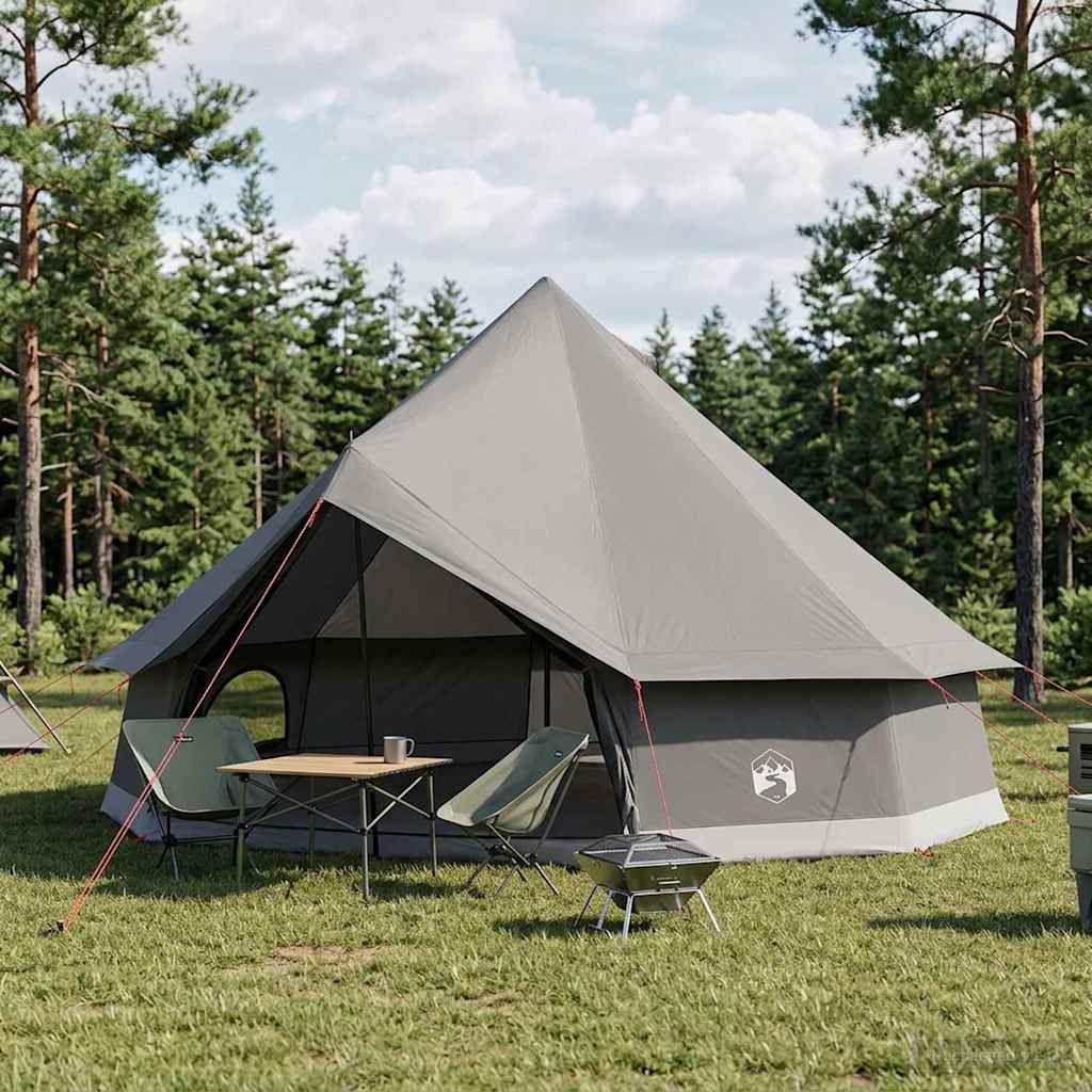 Tipi telt med tak Brun grå 500 x 500 x 300 cm Polyester og stål