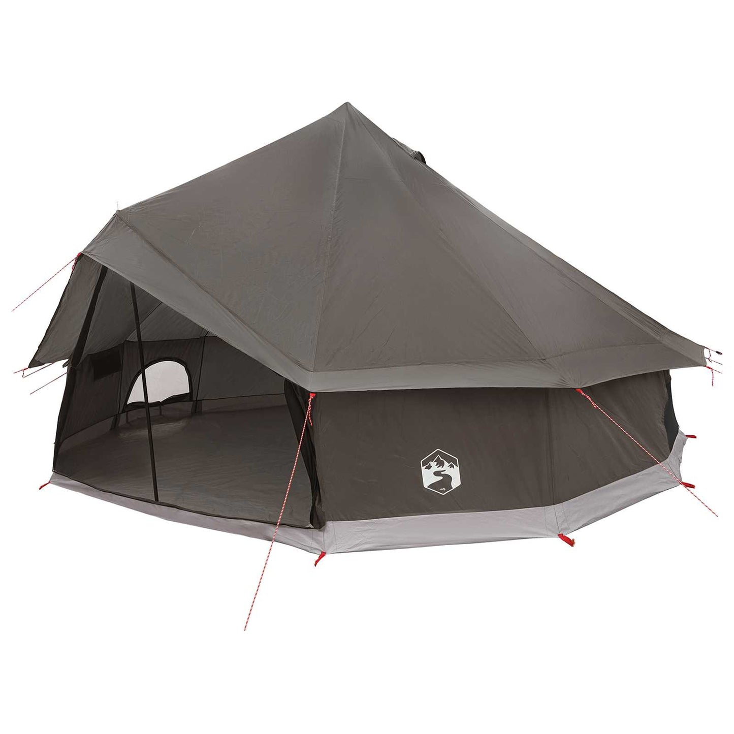 Tipi telt med tak Brun grå 500 x 500 x 300 cm Polyester og stål