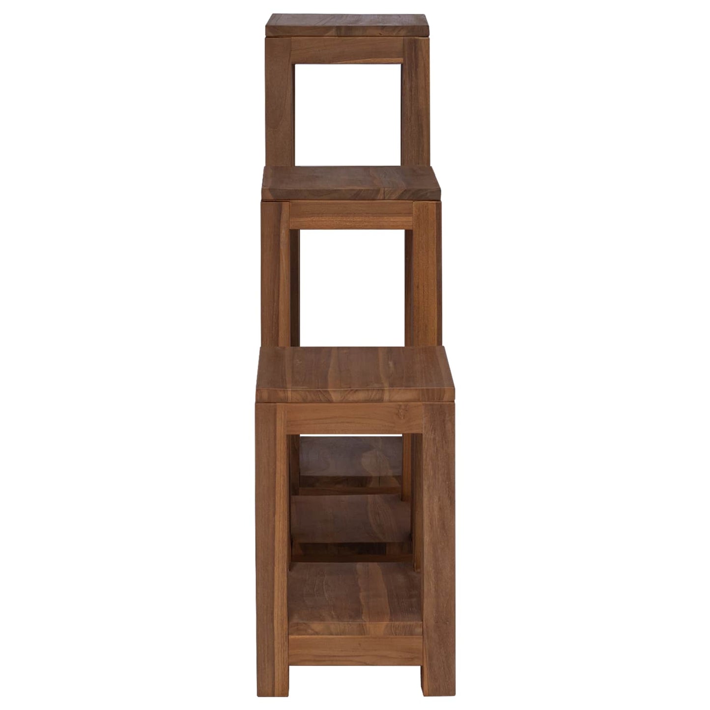 Planteholder 3 stk. Naturlig 25 x 25 x 80 cm Massivt Teaktre