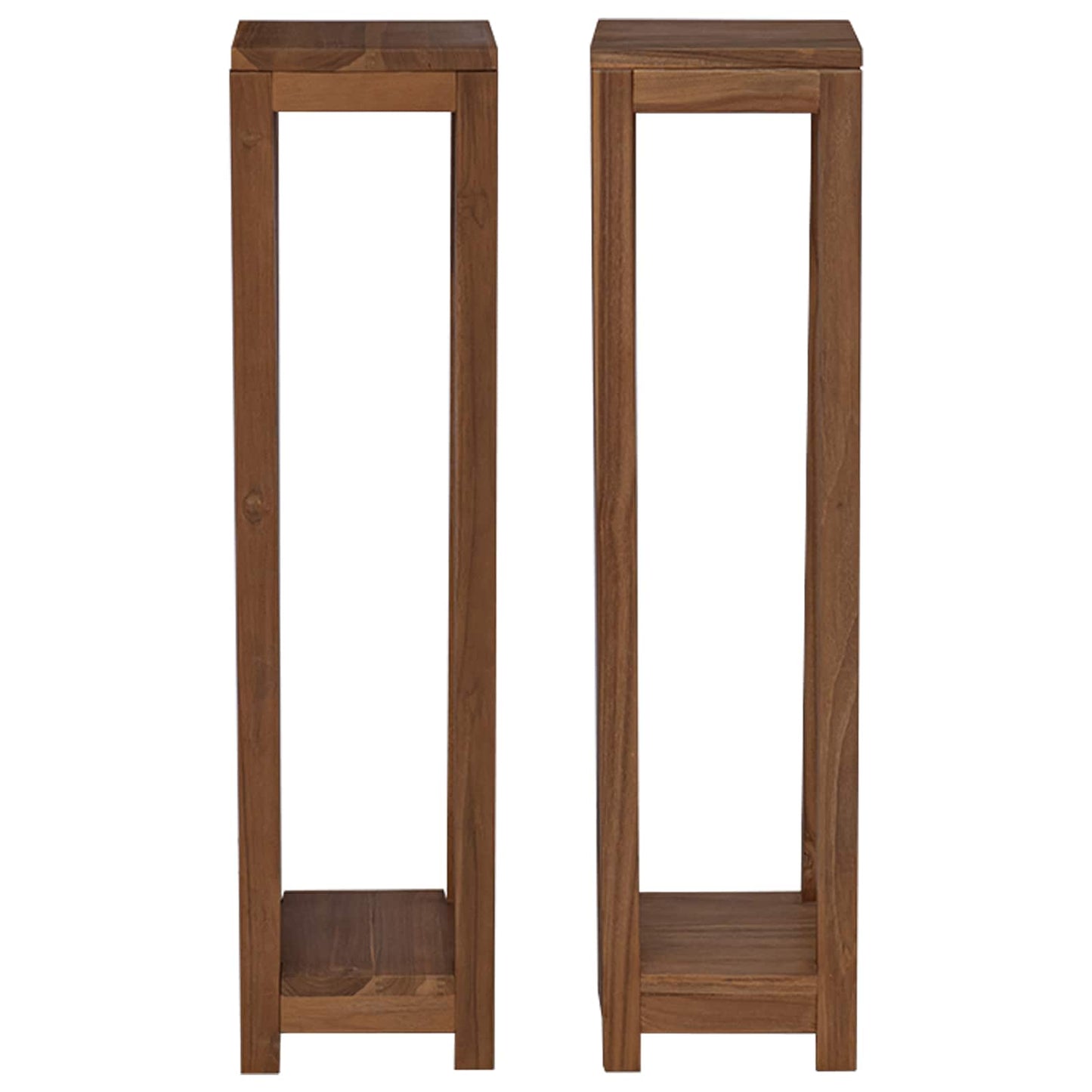 Planteholder 2 stk. Naturlig 25 x 25 x 100 cm Massivt Teaktre