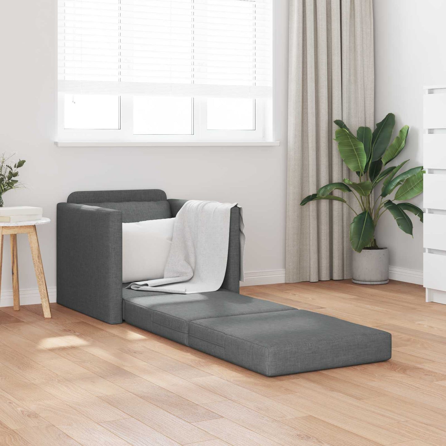 Sammenleggbar Sofa seng Mørkegrå 74 x 77 x 81 cm stoff