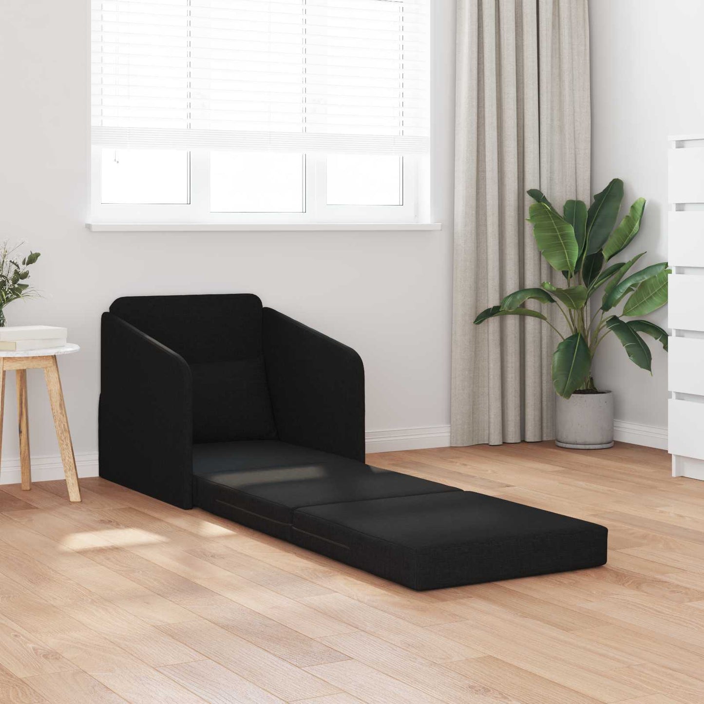 Sammenleggbar Sofa seng Svart 65 x 80 x 83 cm stoff