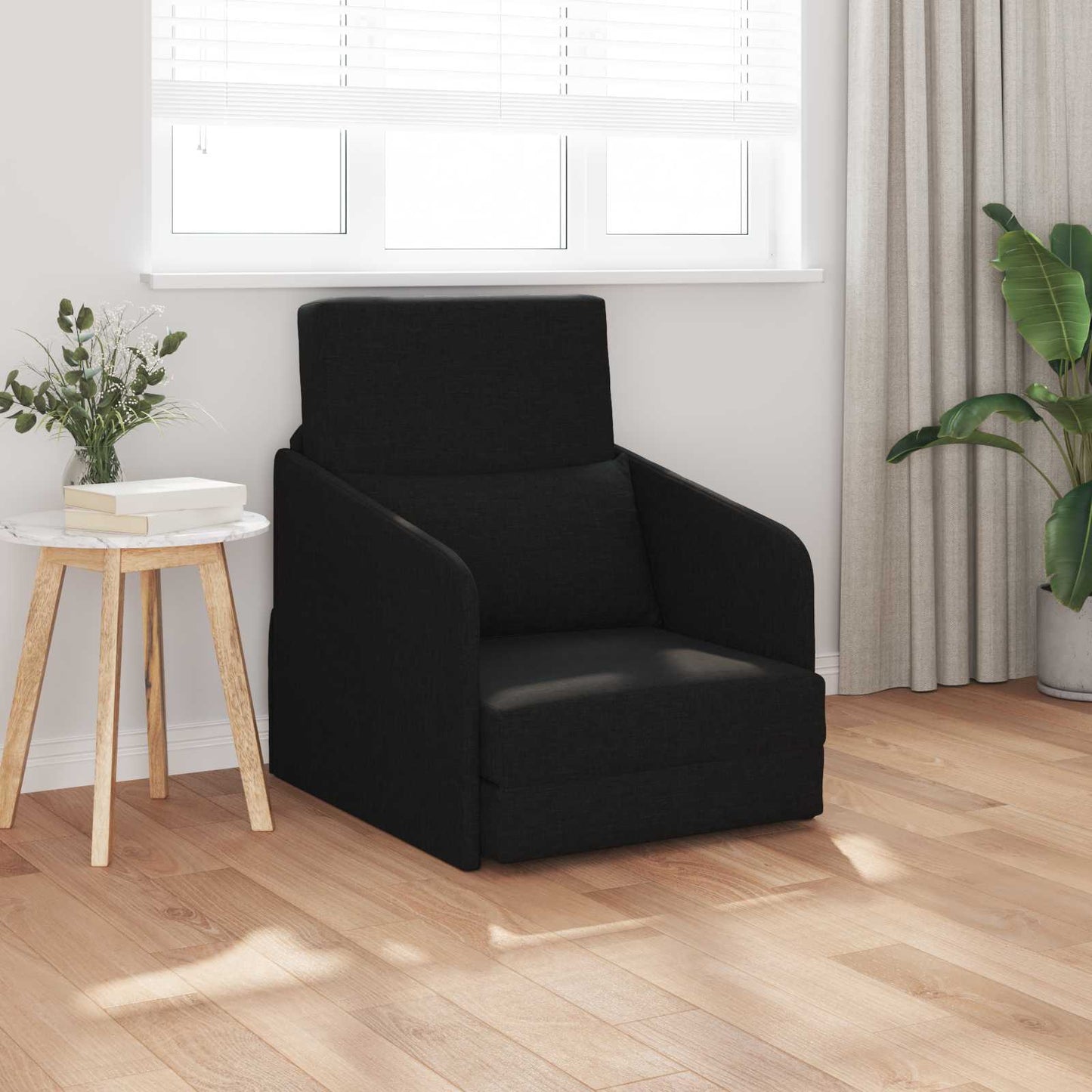 Sammenleggbar Sofa seng Svart 65 x 80 x 83 cm stoff
