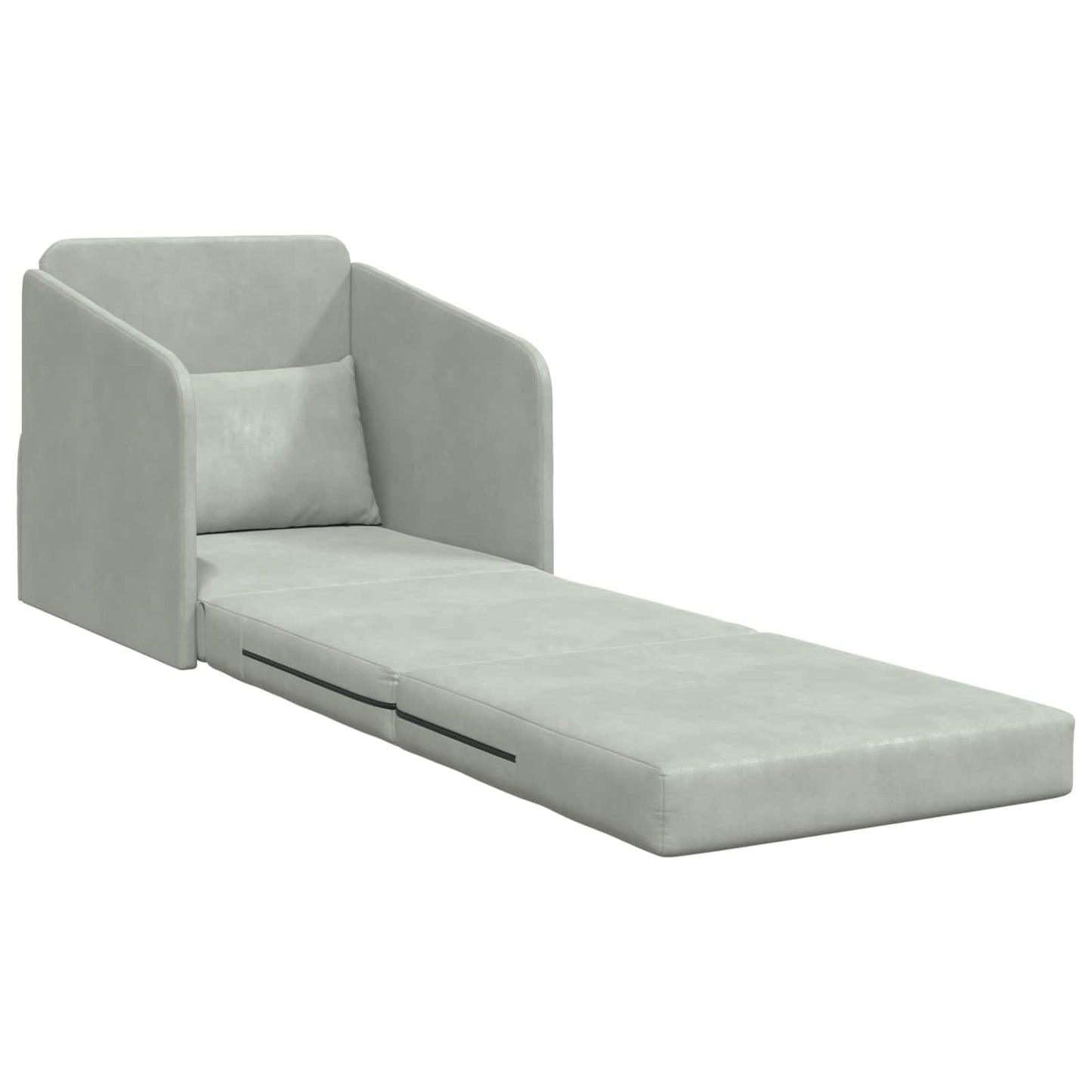 Sammenleggbar Sofa seng Lysegrå 65 x 80 x 83 cm Fløyel