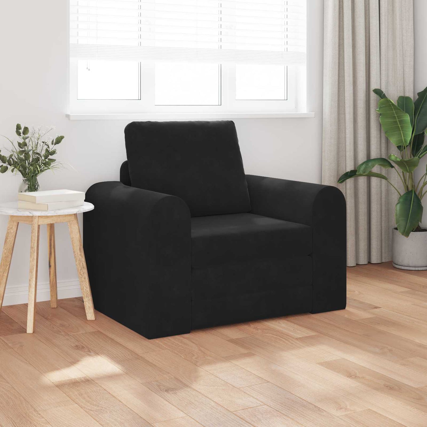 Sammenleggbar Sofa seng Svart 98 x 71 x 83 cm Fløyel