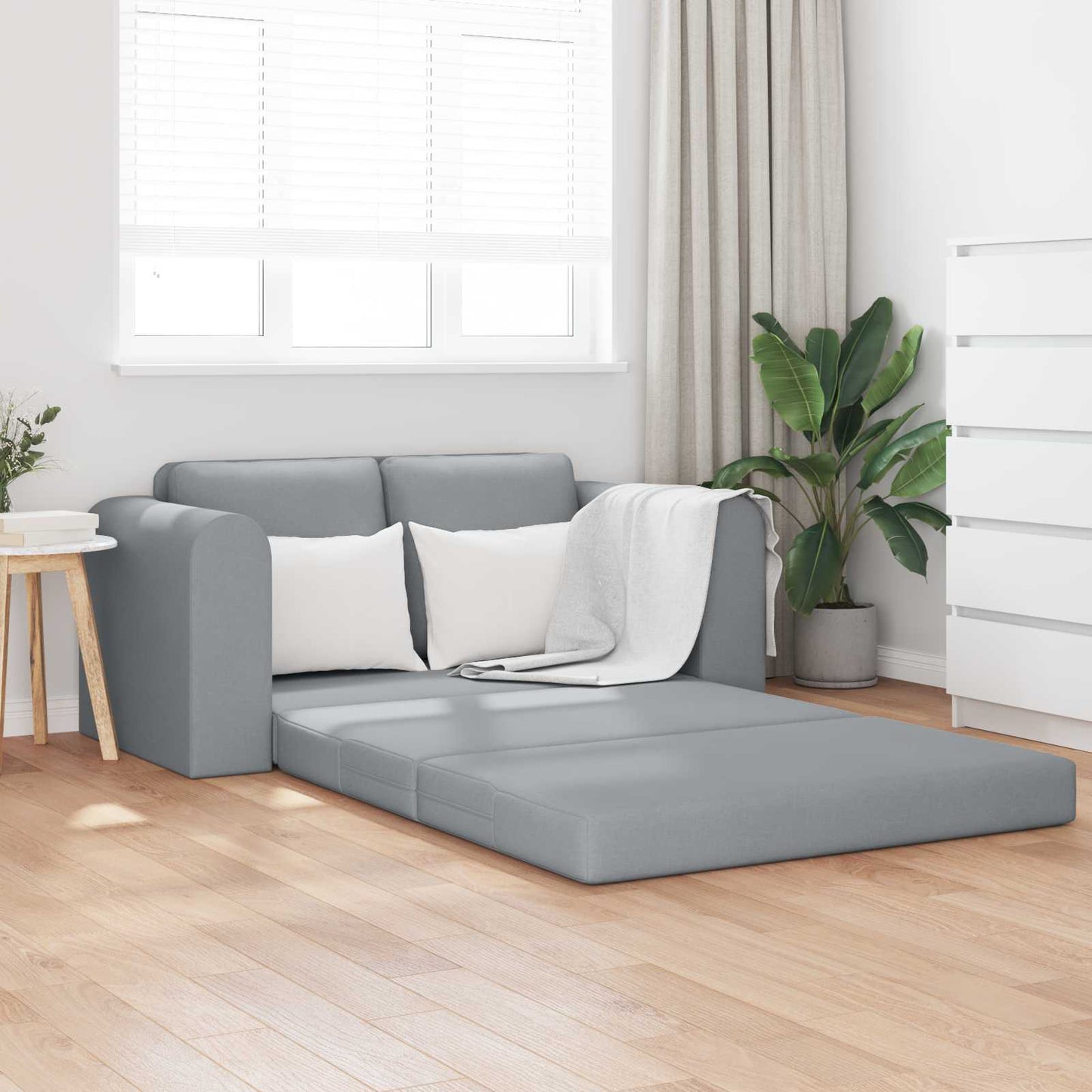 Sammenleggbar Sofa seng Lysegrå 148 x 71 x 83 cm stoff