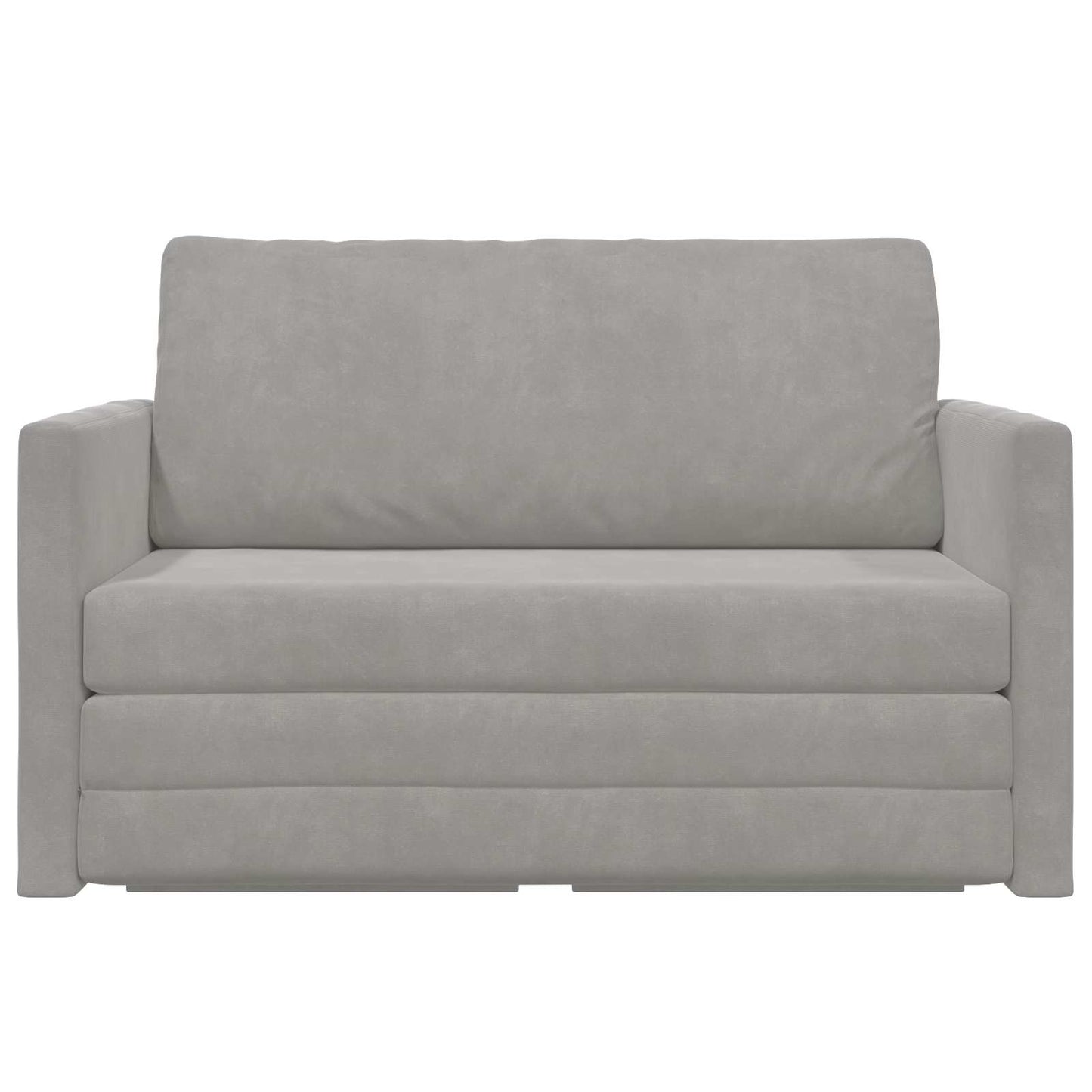 Sammenleggbar Sofa seng Lysegrå 124 x 71 x 78 cm Fløyel vidaXL