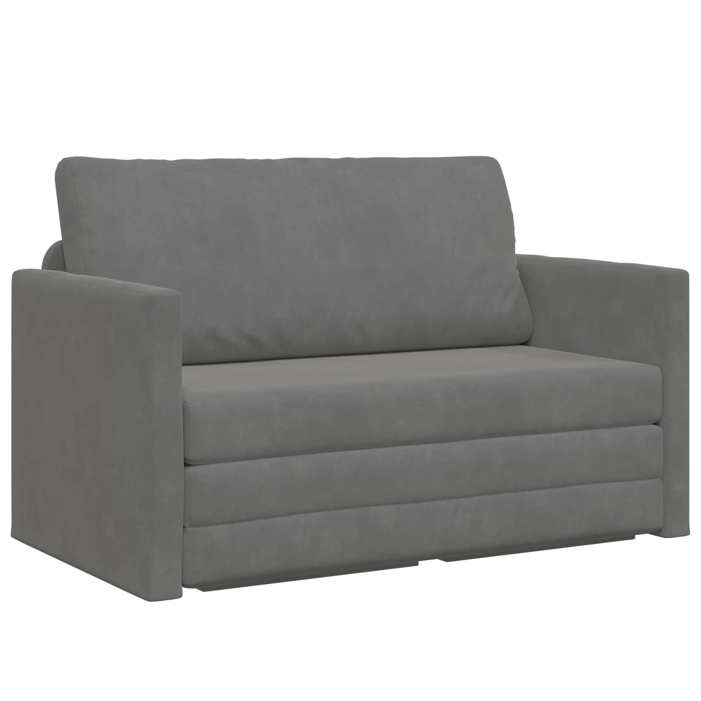 Sammenleggbar Sofa seng Mørkegrå 124 x 71 x 78 cm Fløyel vidaXL