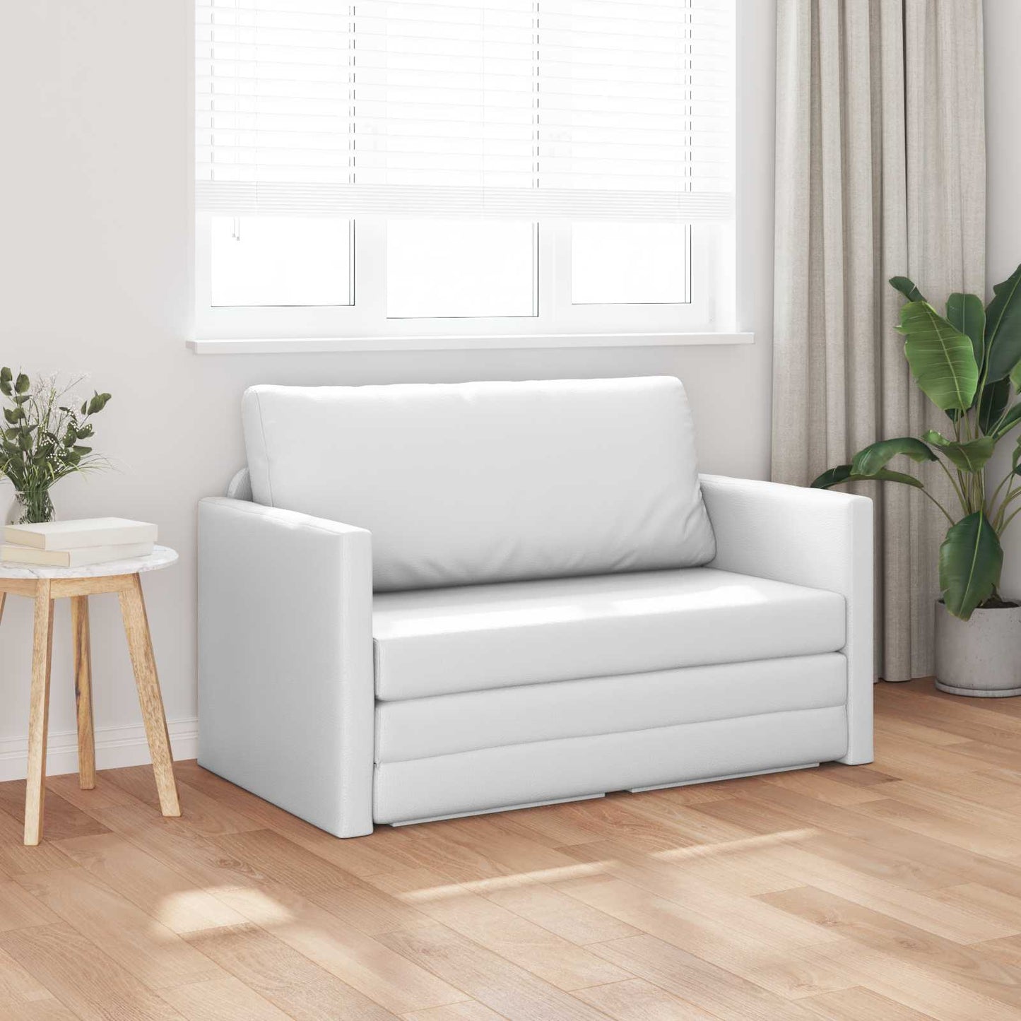 Sammenleggbar Sofa seng Hvit 124 x 71 x 78 cm Kunstlær
