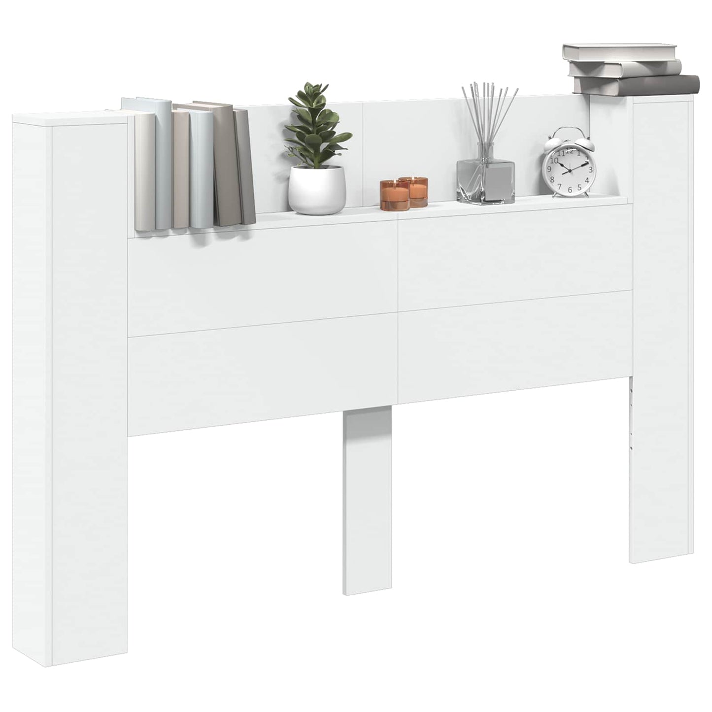 Hodegavlskap med LED Hvit 160 x 16,5 x 103,5 cm Konstruert tre