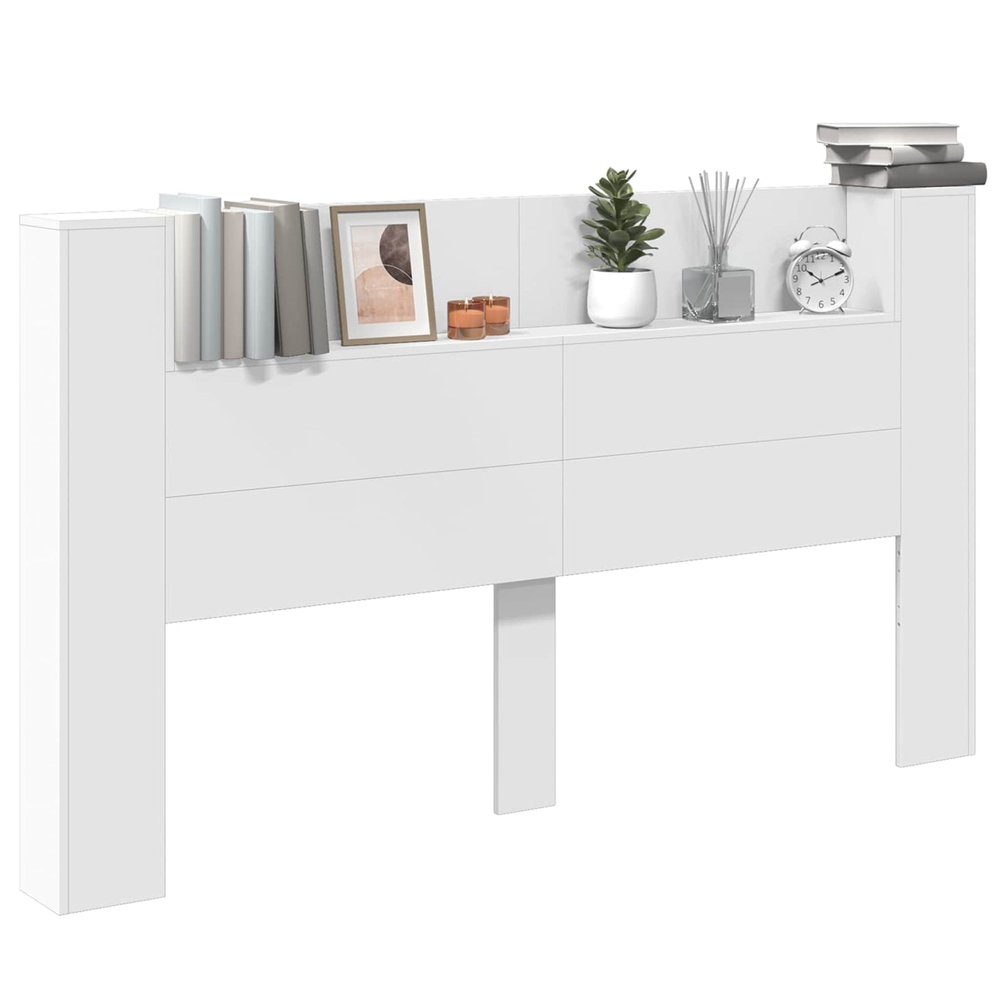Hodegavlskap med LED Hvit 180 x 16,5 x 103,5 cm Konstruert tre
