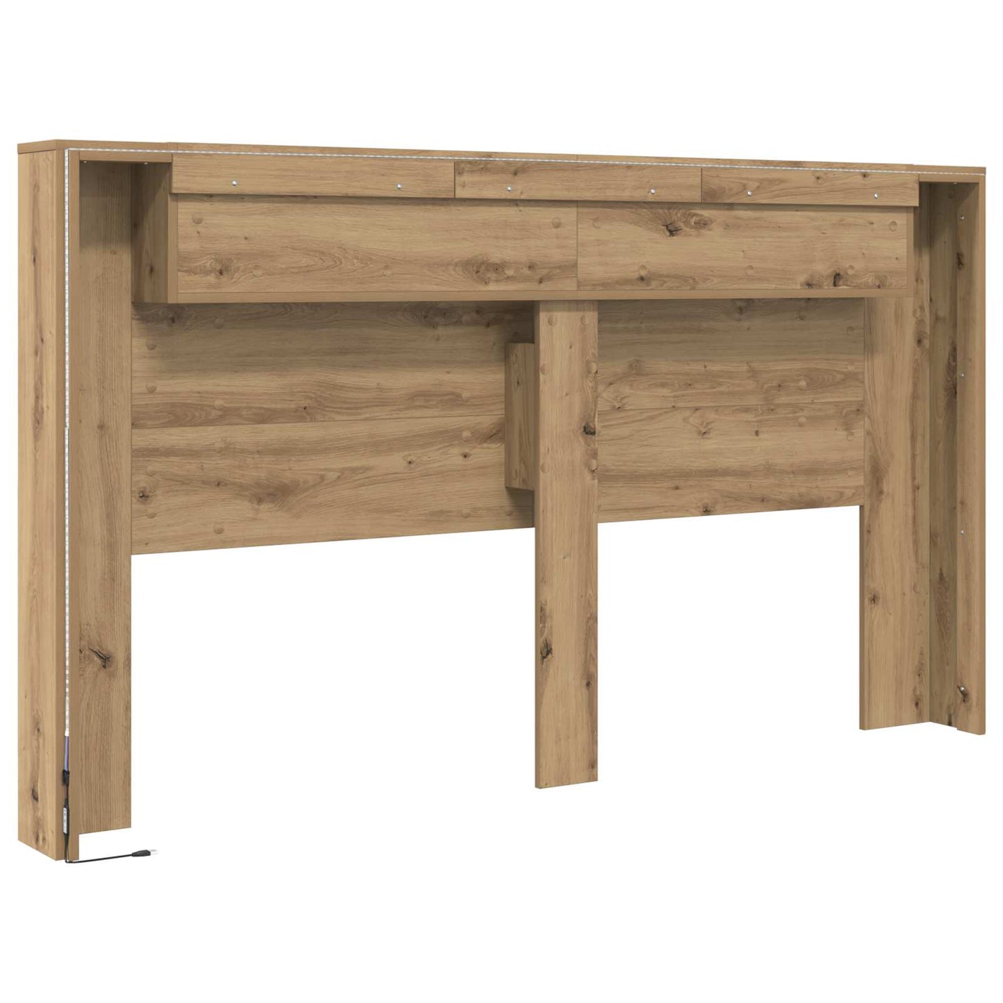 Hodegavlskap med LED Kunstnerisk Eik 180 x 16,5 x 103,5 cm