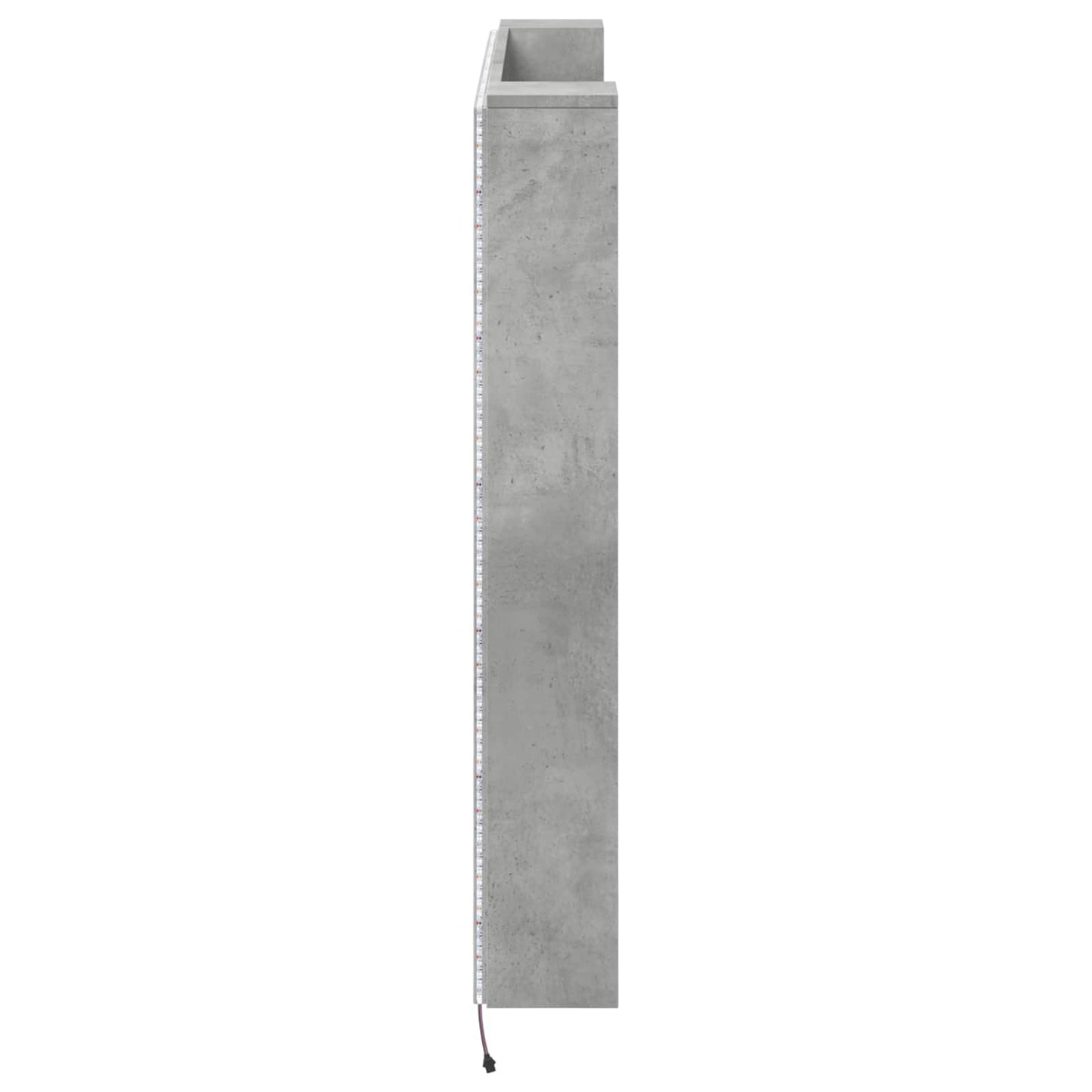 Hodegavlskap med LED med hylle Betong 140 x 16,5 x 103,5 cm vidaXL