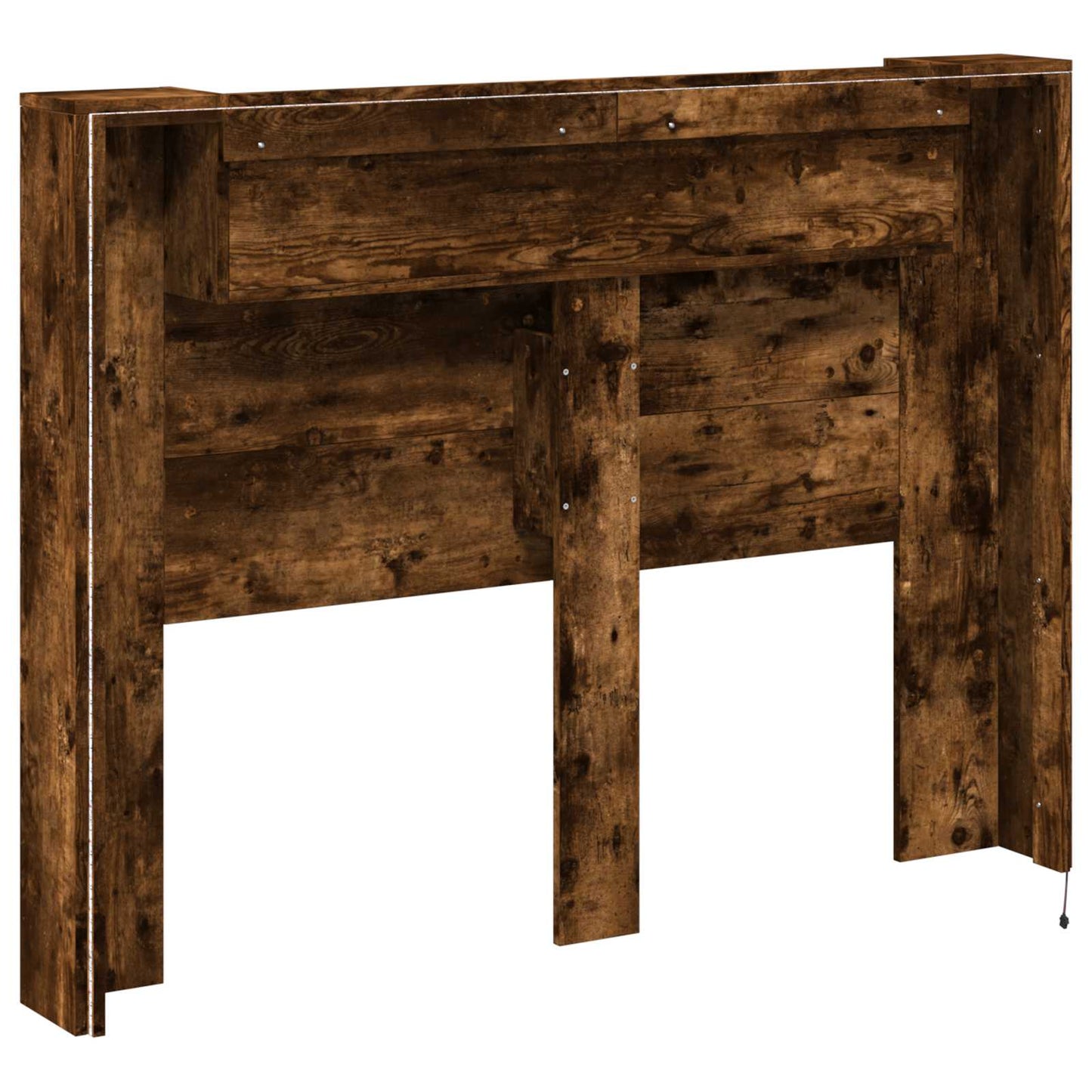 Hodegavlskap med LED med hylle Røkt eik 140 x 16,5 x 103,5 cm vidaXL