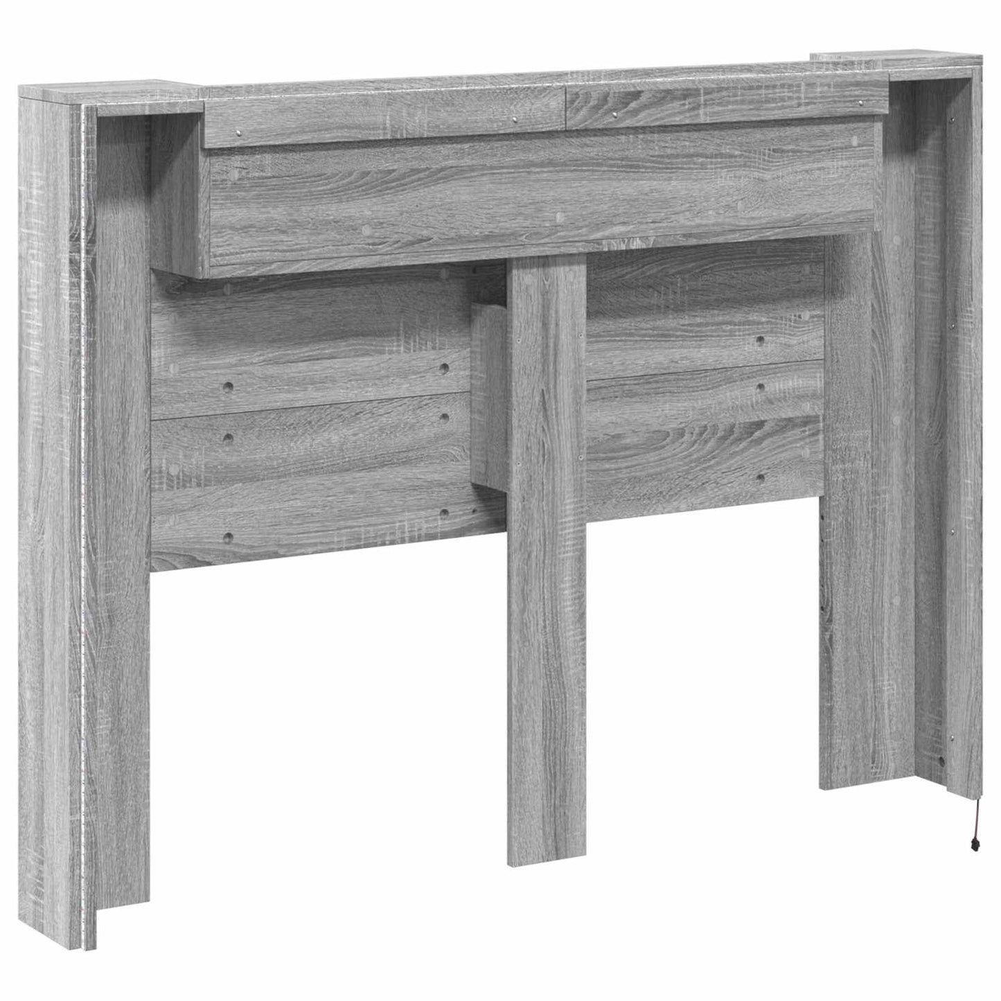 Hodegavlskap med LED med hylle Grå Sonoma 140 x 16,5 x 103,5 cm vidaXL