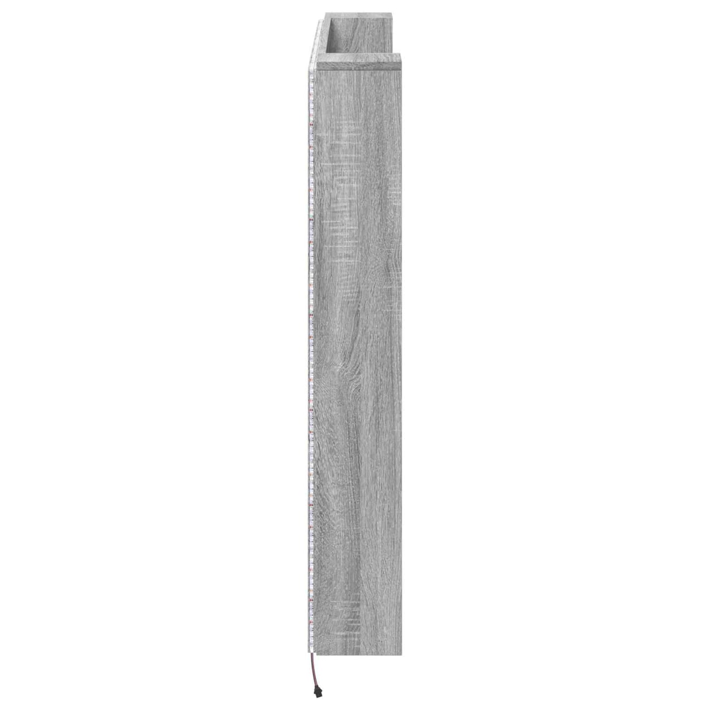 Hodegavlskap med LED med hylle Grå Sonoma 140 x 16,5 x 103,5 cm vidaXL