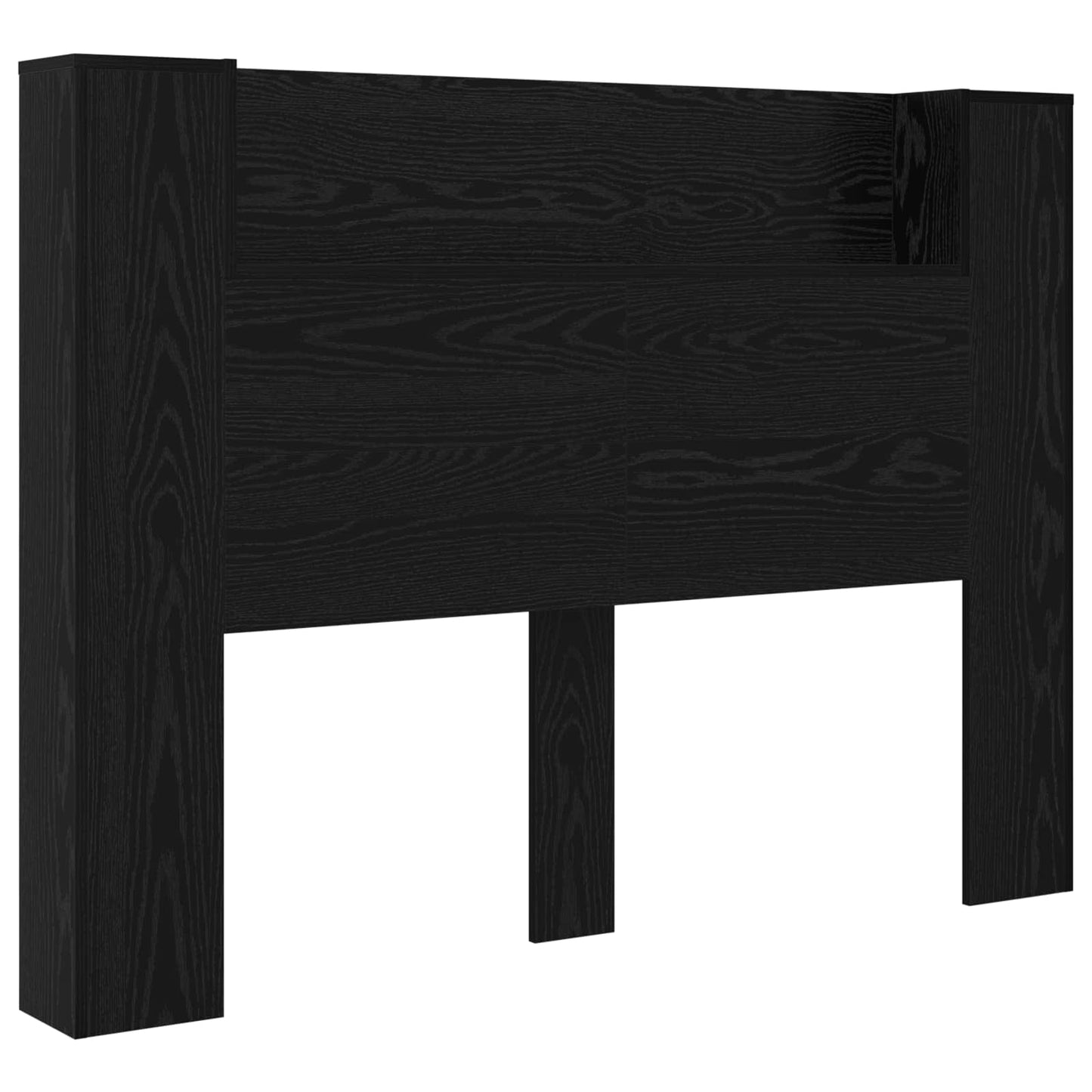 Hodegavlskap med LED med hylle Svart Eik 140 x 16,5 x 103,5 cm vidaXL