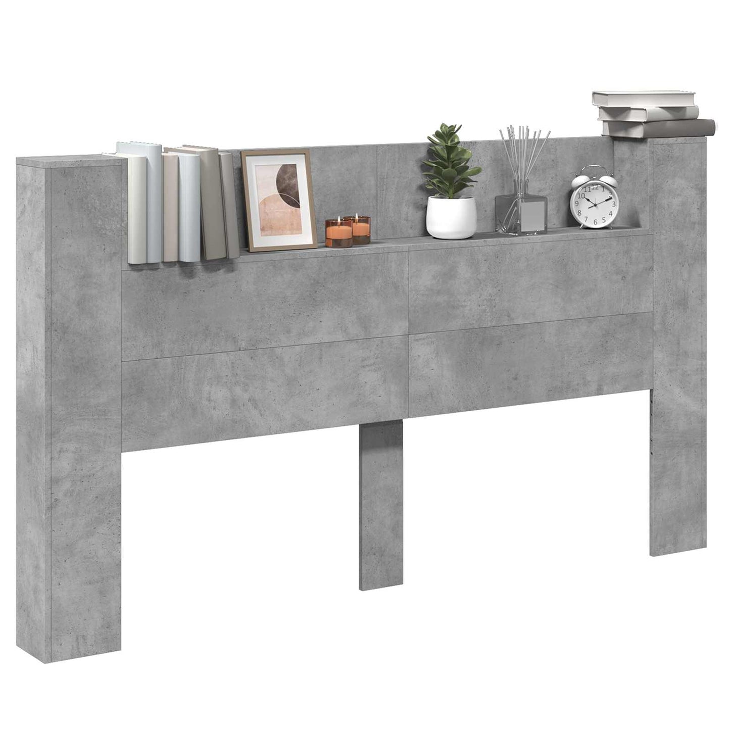 Hodegavlskap med LED med hylle Betong 180 x 16,5 x 103,5 cm vidaXL