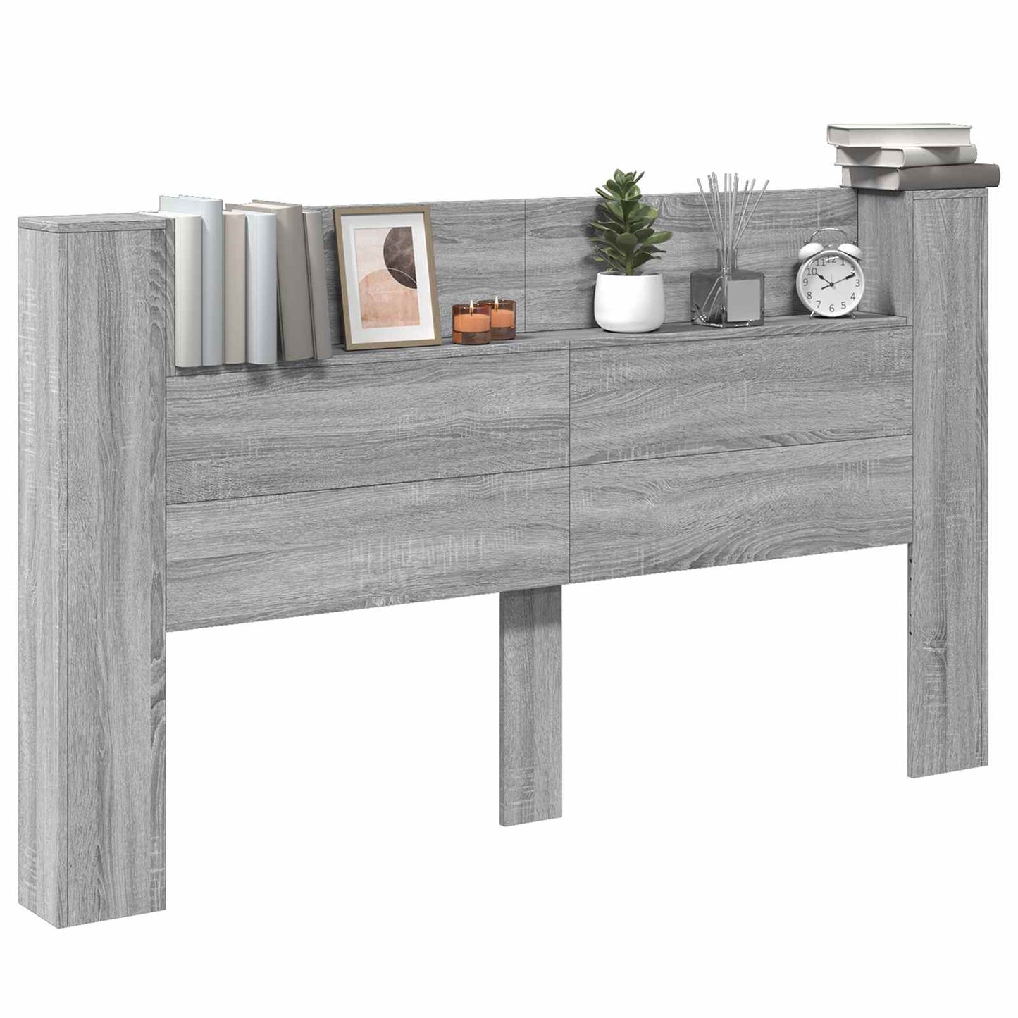 Hodegavlskap med LED med hylle Grå Sonoma 180 x 16,5 x 103,5 cm
