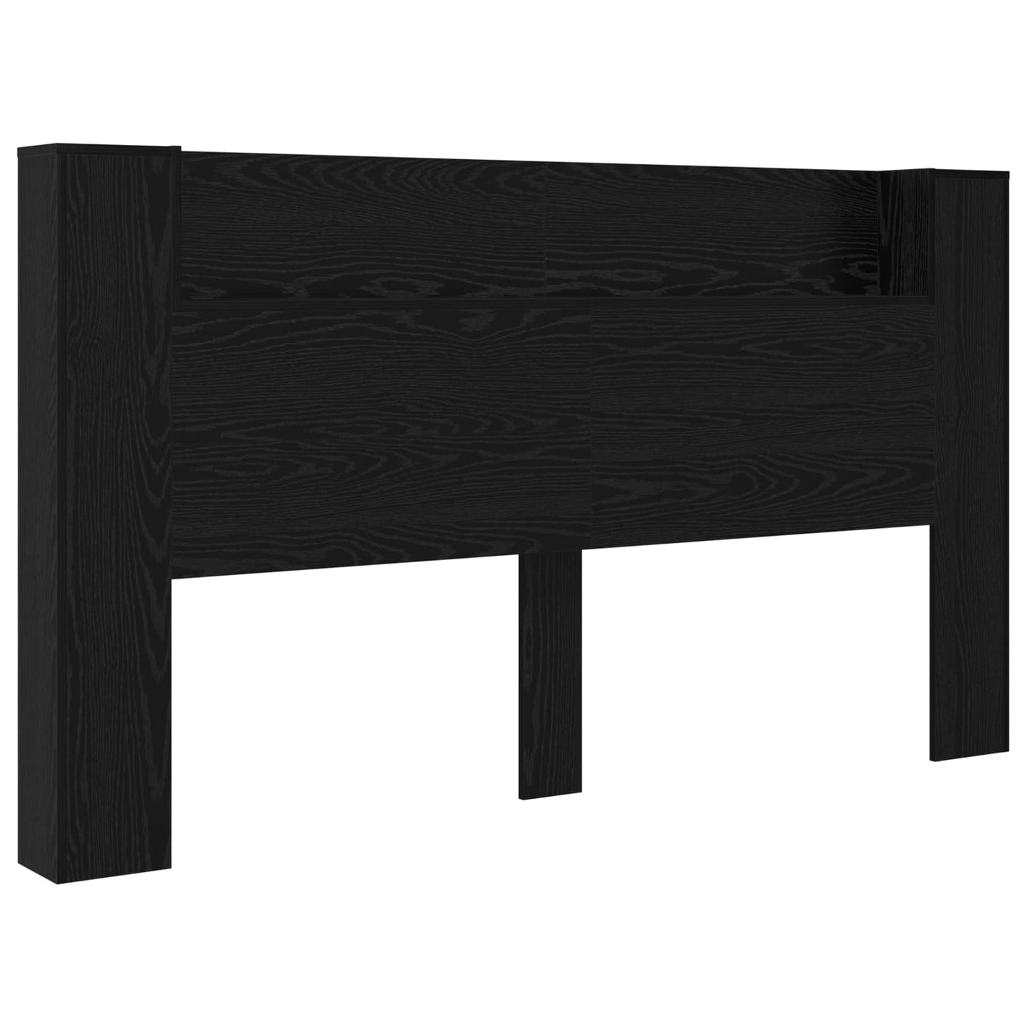 Hodegavlskap med LED med hylle Svart Eik 180 x 16,5 x 103,5 cm