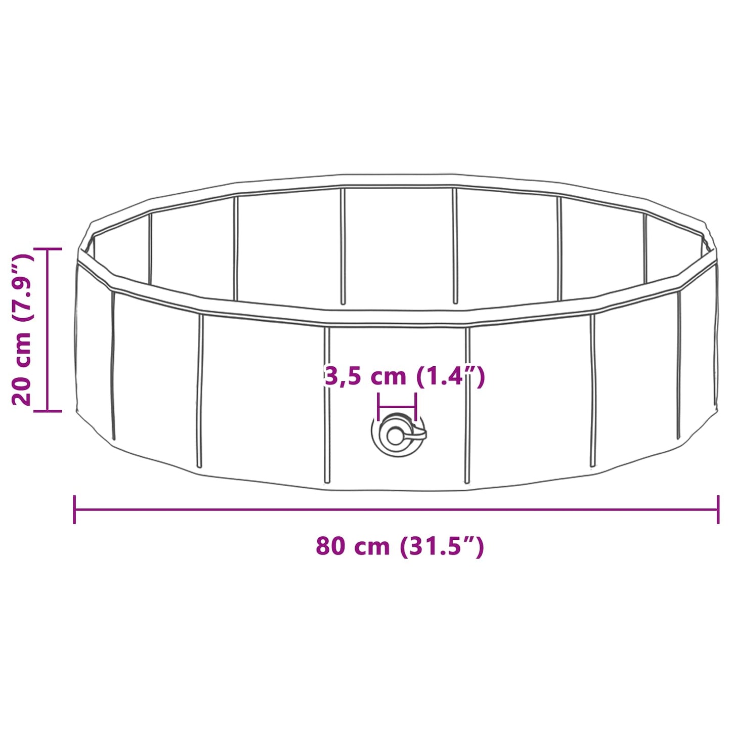 Barnas Svømmebasseng Rød Ø 80 x 20 cm Tykk PVC og Ingeniørtre