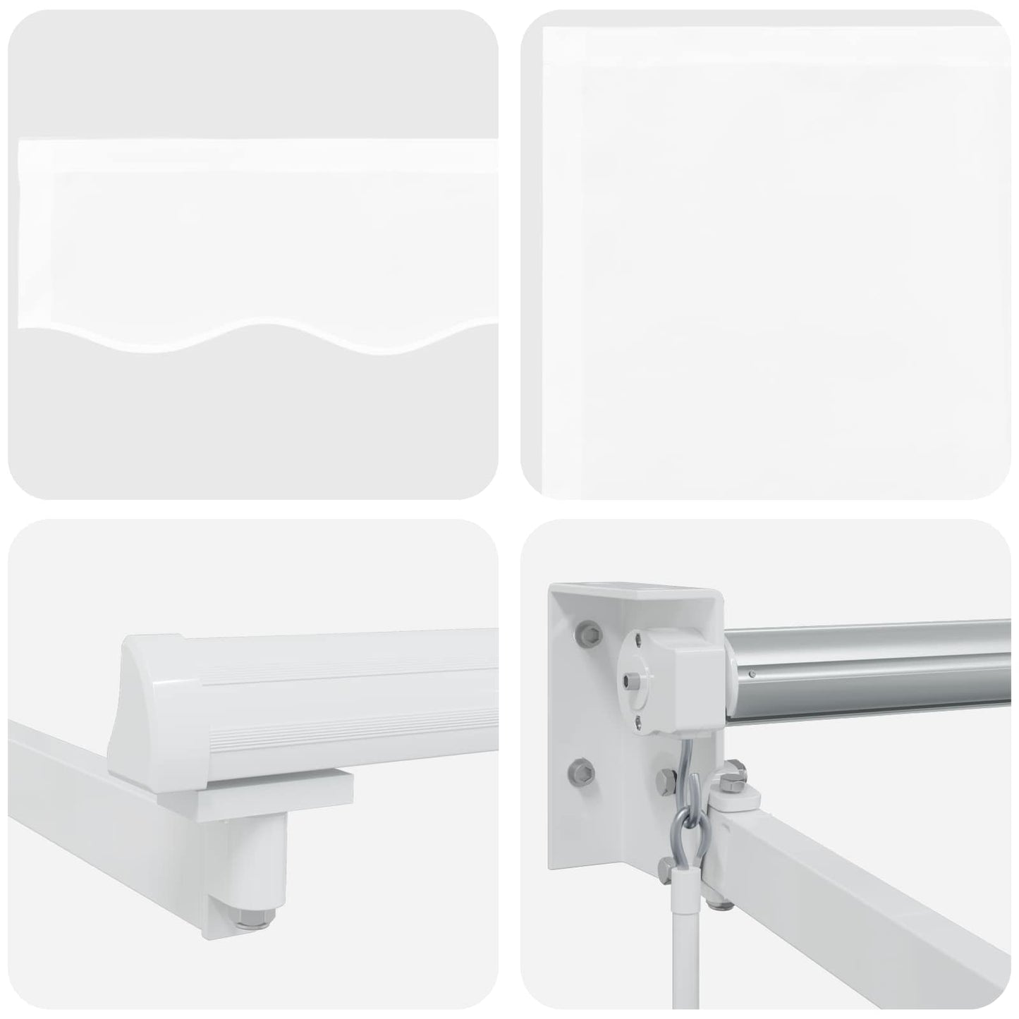 Uttrekkbar markise Hvit 3 x 2 m 100% polyester og aluminium