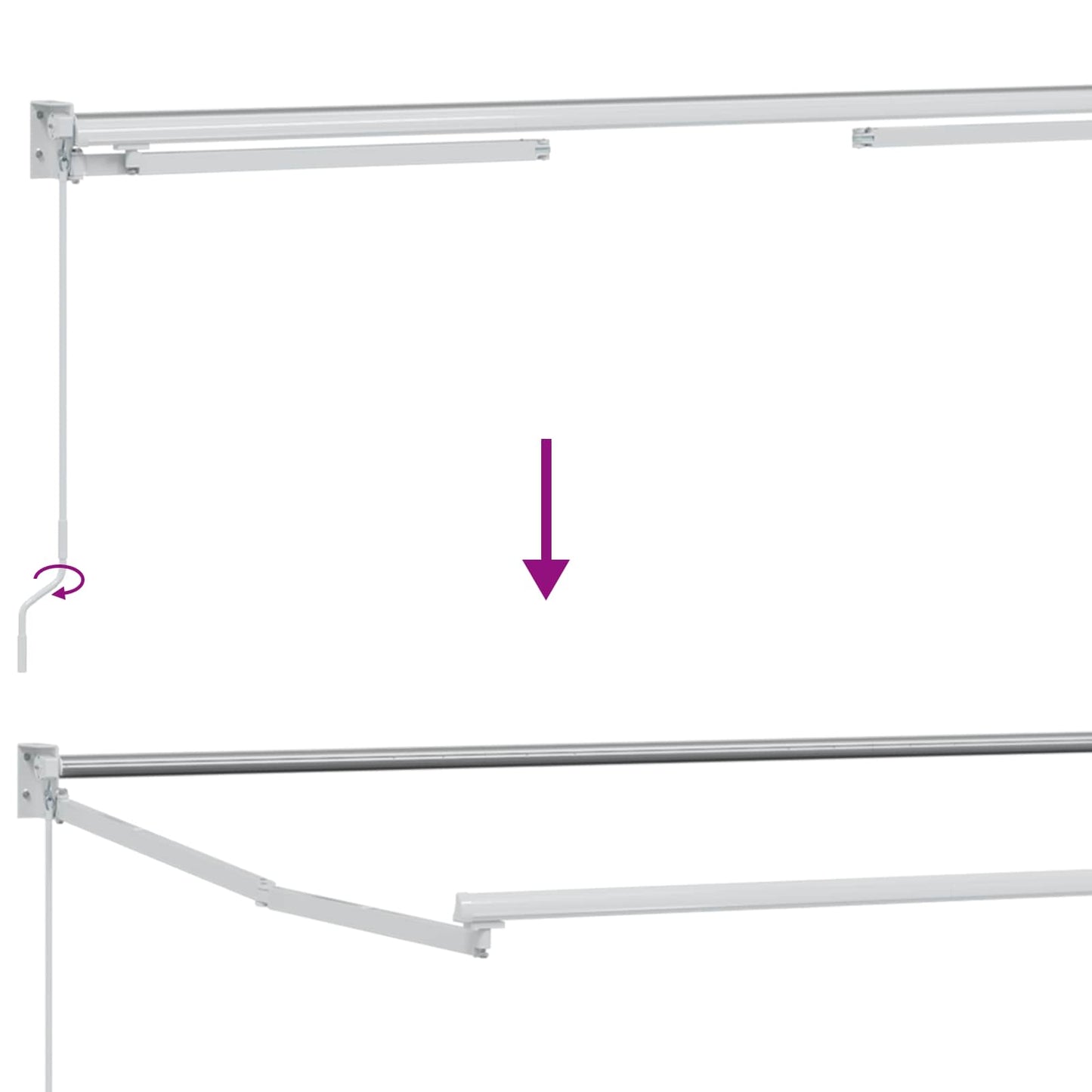 Uttrekkbar markise Beige 3,5 x 2 m 100% polyester og aluminium