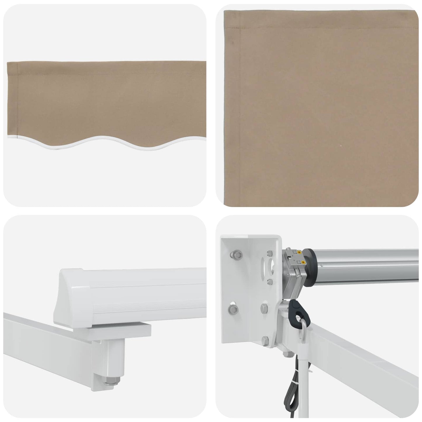 Uttrekkbar markise Beige 3,5 x 2 m Polyester og Metall
