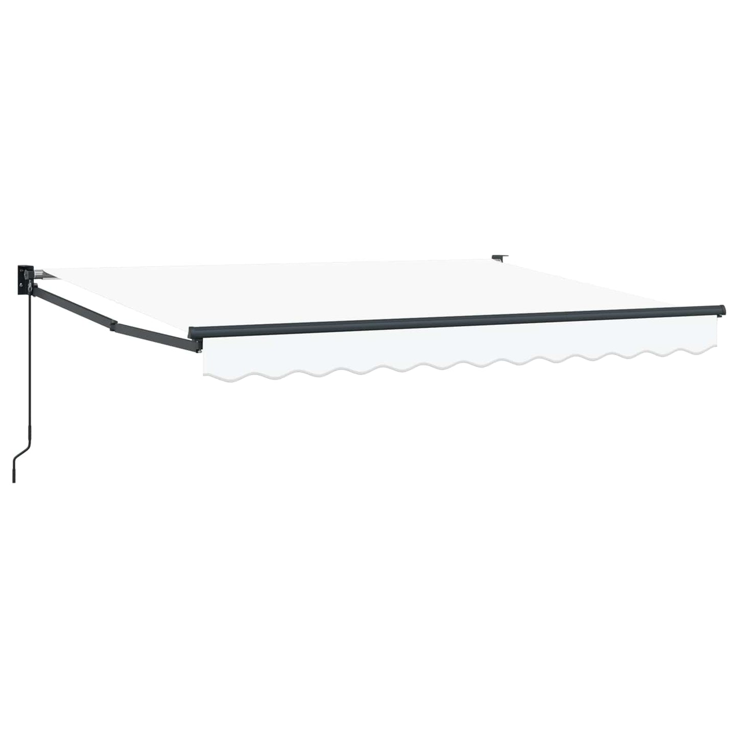 Uttrekkbar markise Hvit 3,5 x 2 m 100% polyester og aluminium