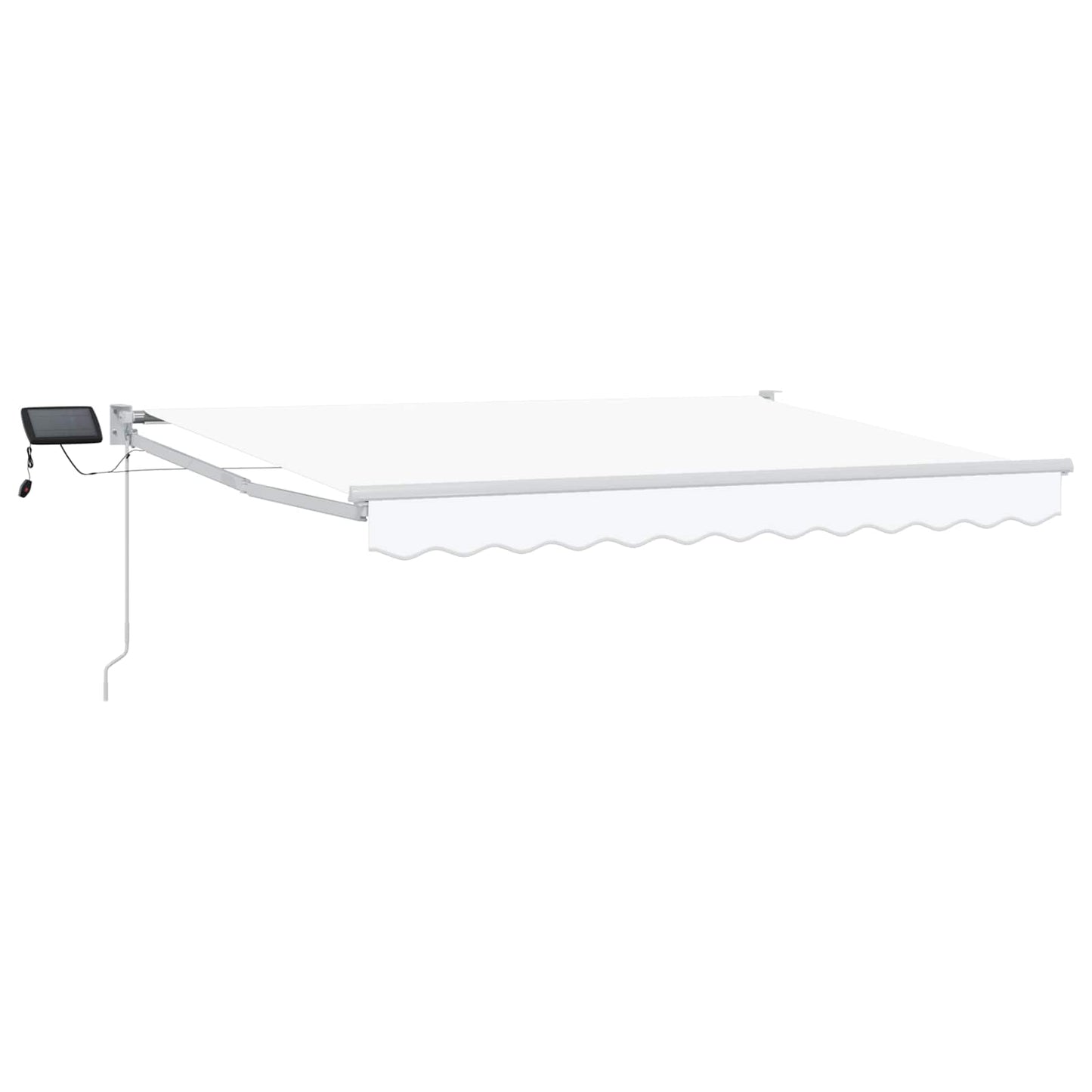 Manuell utvidbar markise med LED-lamper Hvit 2,5 x 2 m