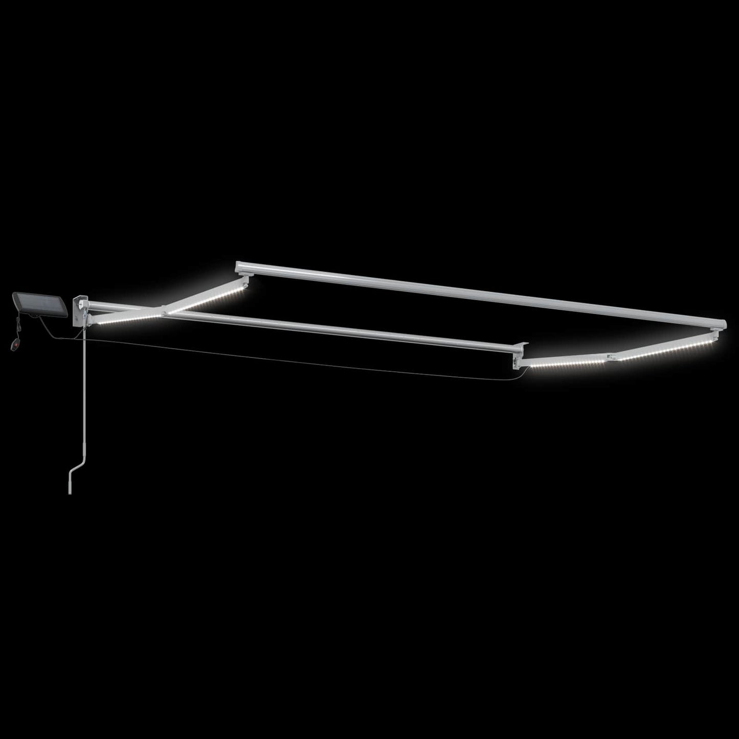 Manuell utvidbar markise med LED-lamper Beige og Hvit 3,5 x 2 m