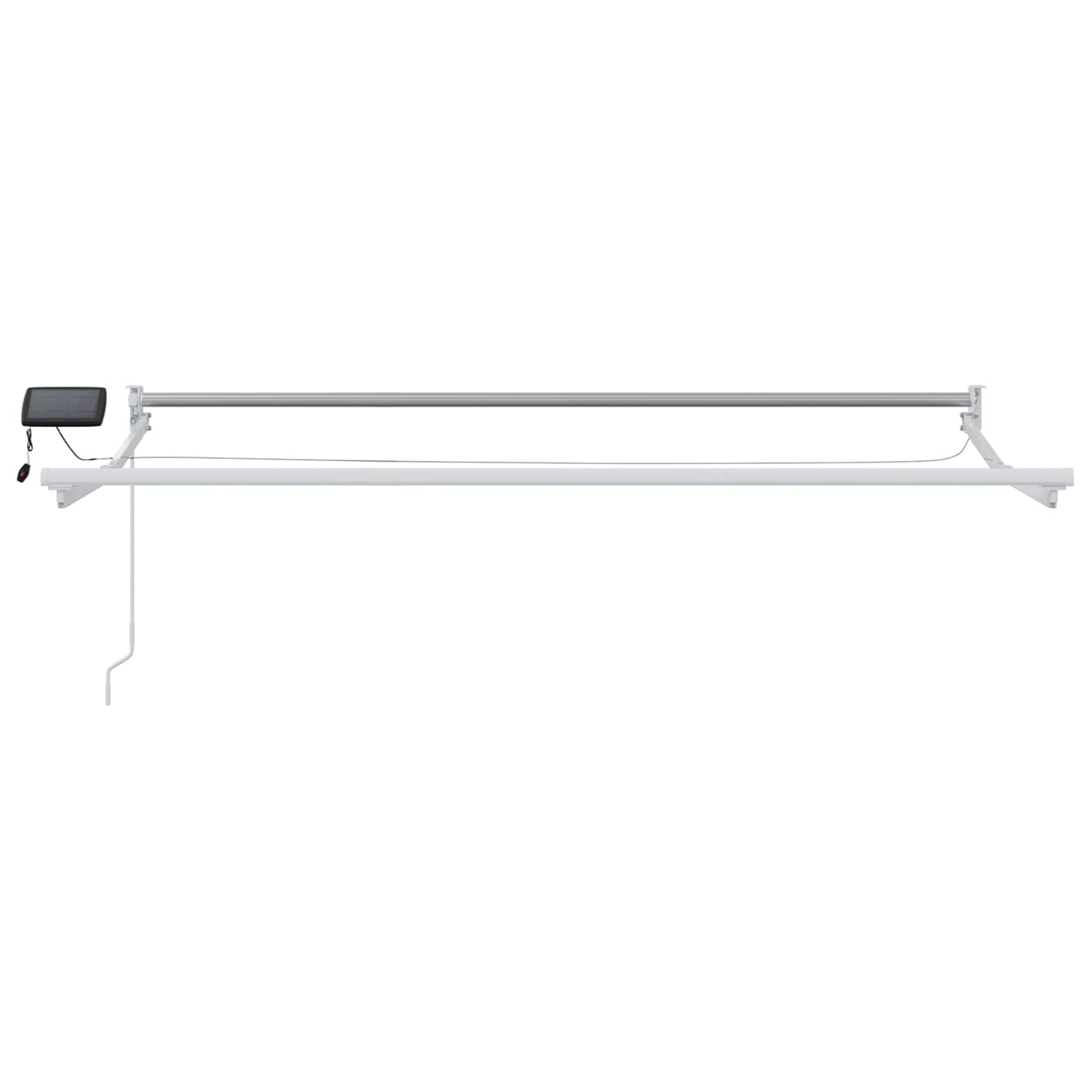 Manuell utvidbar markise med LED-lamper Beige og Hvit 3,5 x 2 m