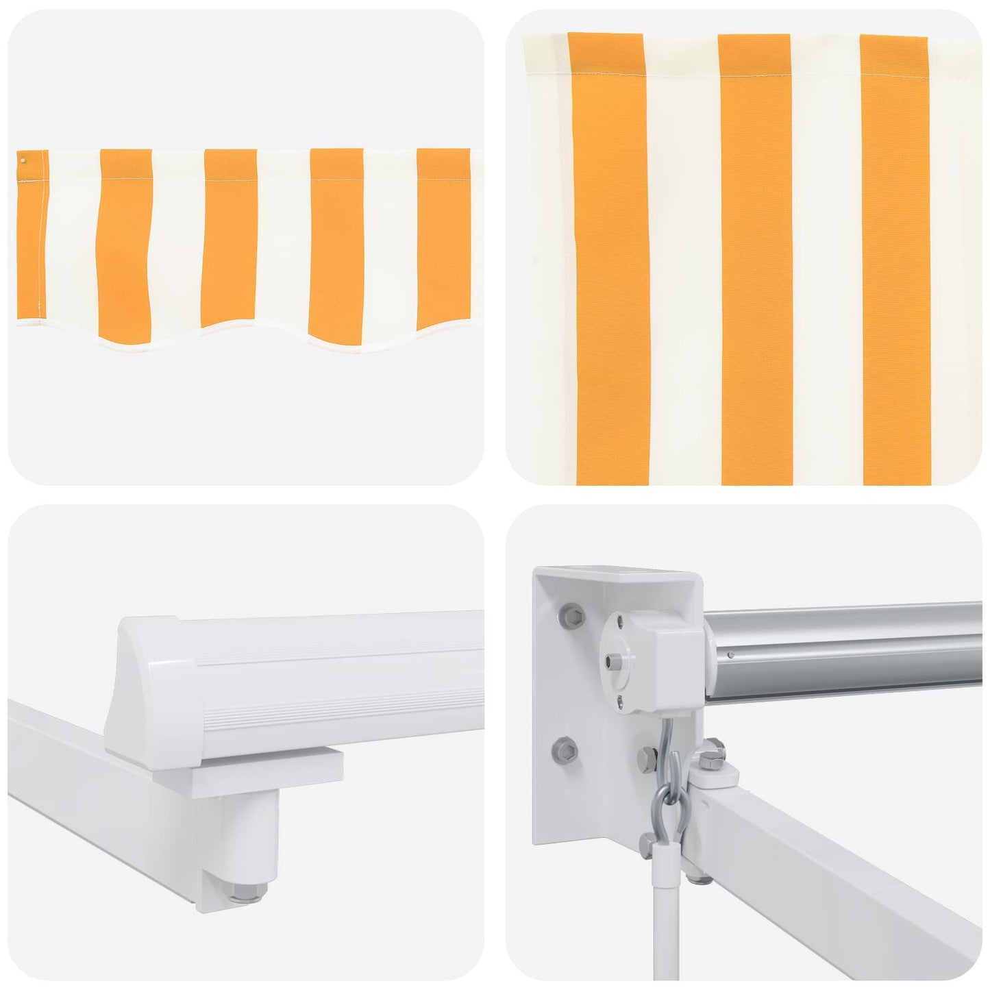 Manuell utvidbar markise med LED-lamper 3,5 x 2,5 m