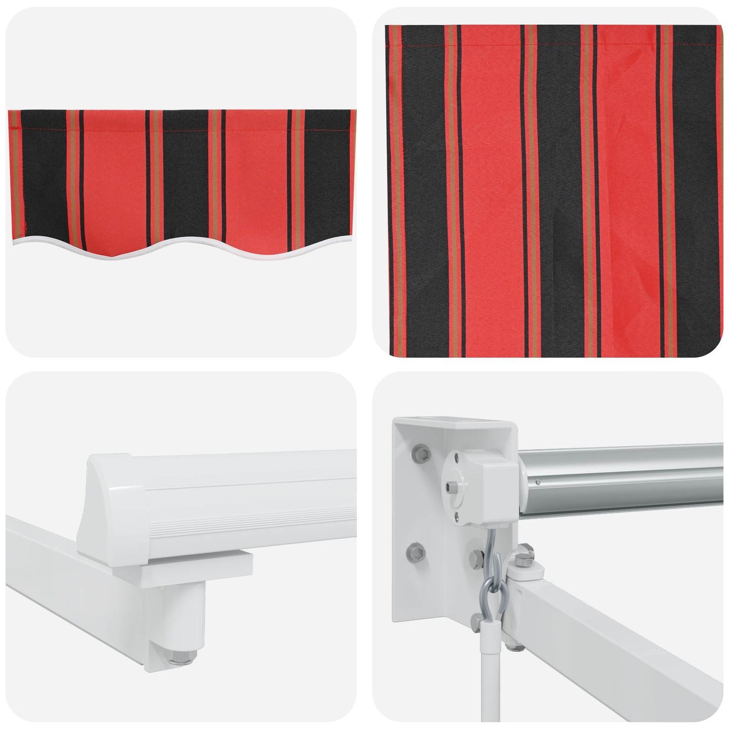 Manuell utvidbar markise med LED-lamper 4 × 3 m