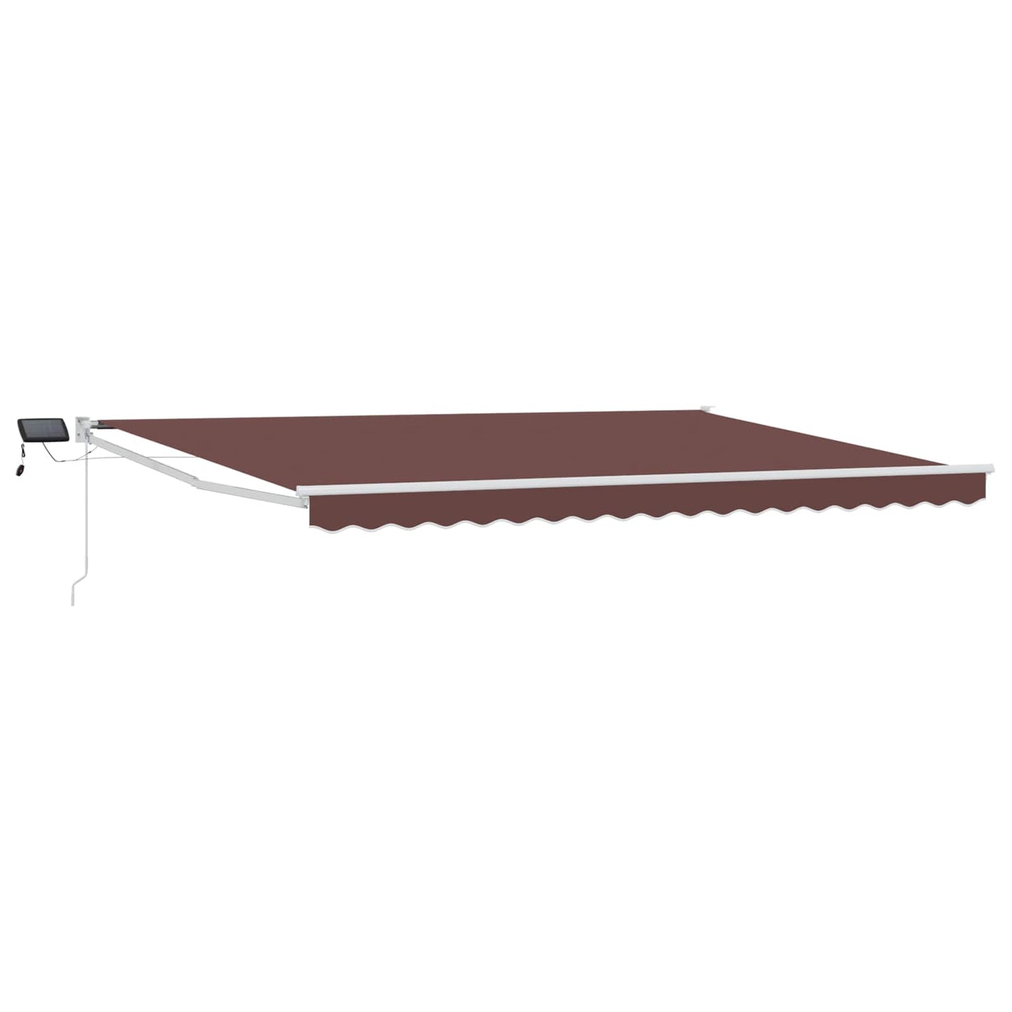 Manuell utvidbar markise med LED-lamper Brun og hvit 4 × 3 m