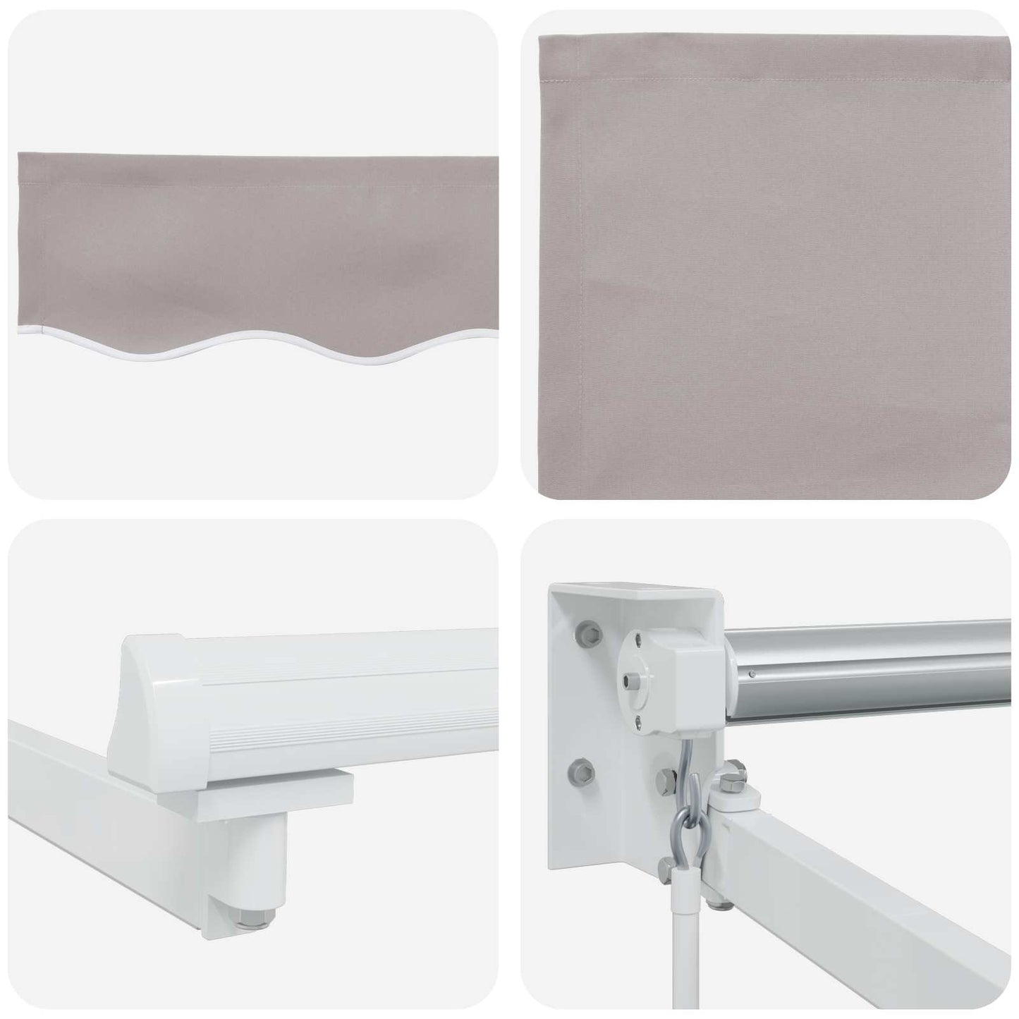 Manuell utvidbar markise med LED-lamper 4,5 × 3 m