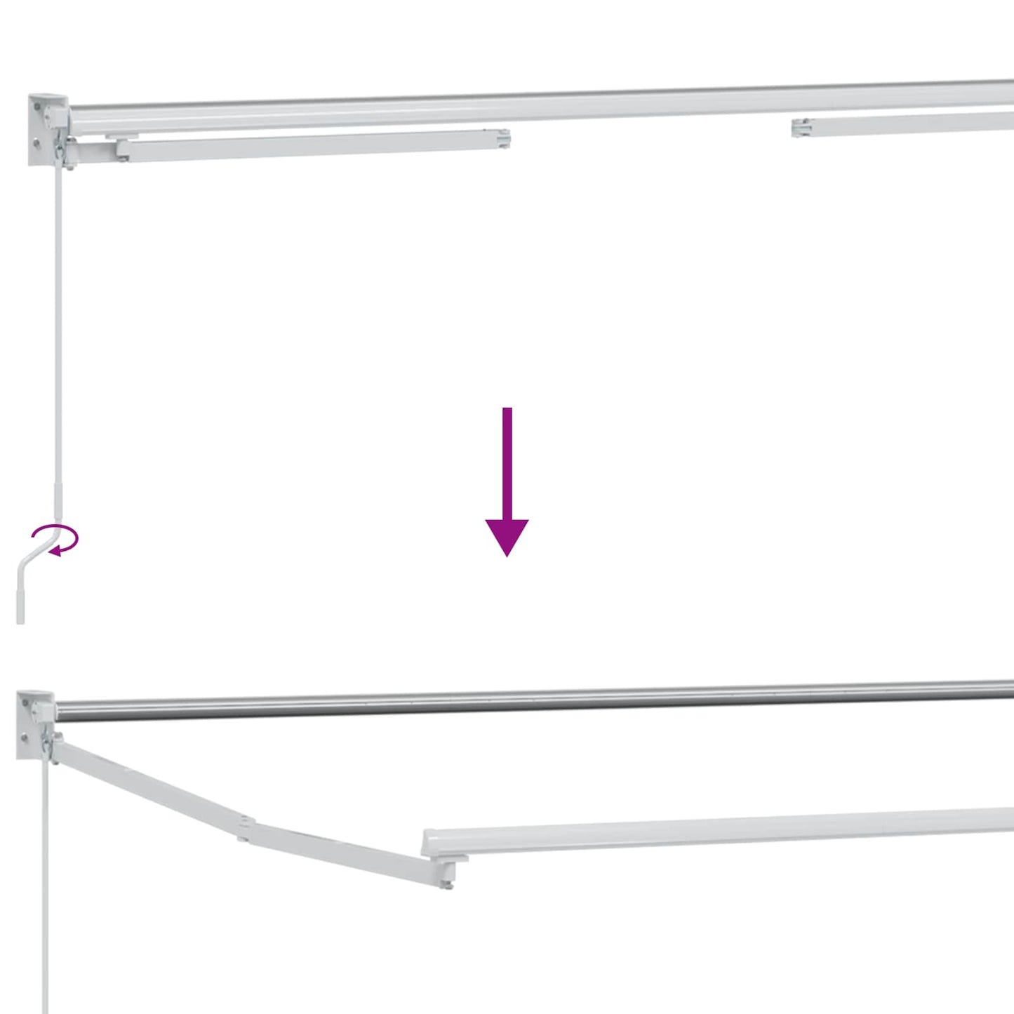 Manuell utvidbar markise med LED-lamper 5 x 3 m